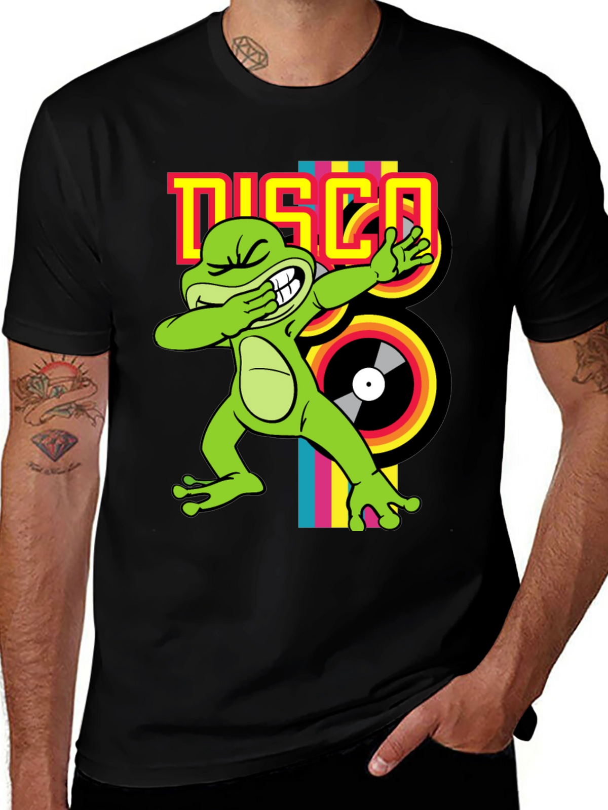 Disco Frog Graphic Tee - Groovy Style!