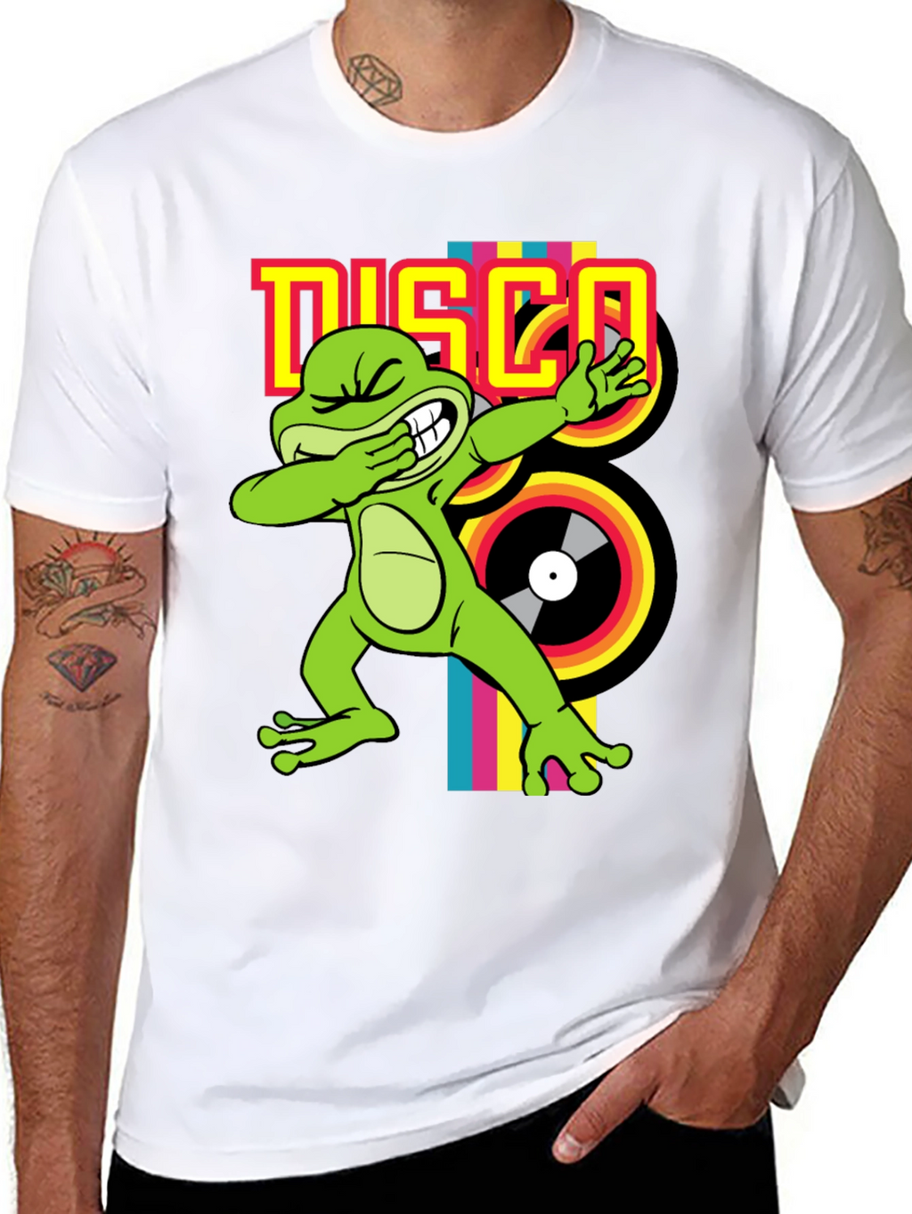 Disco Frog Graphic Tee - Groovy Style!