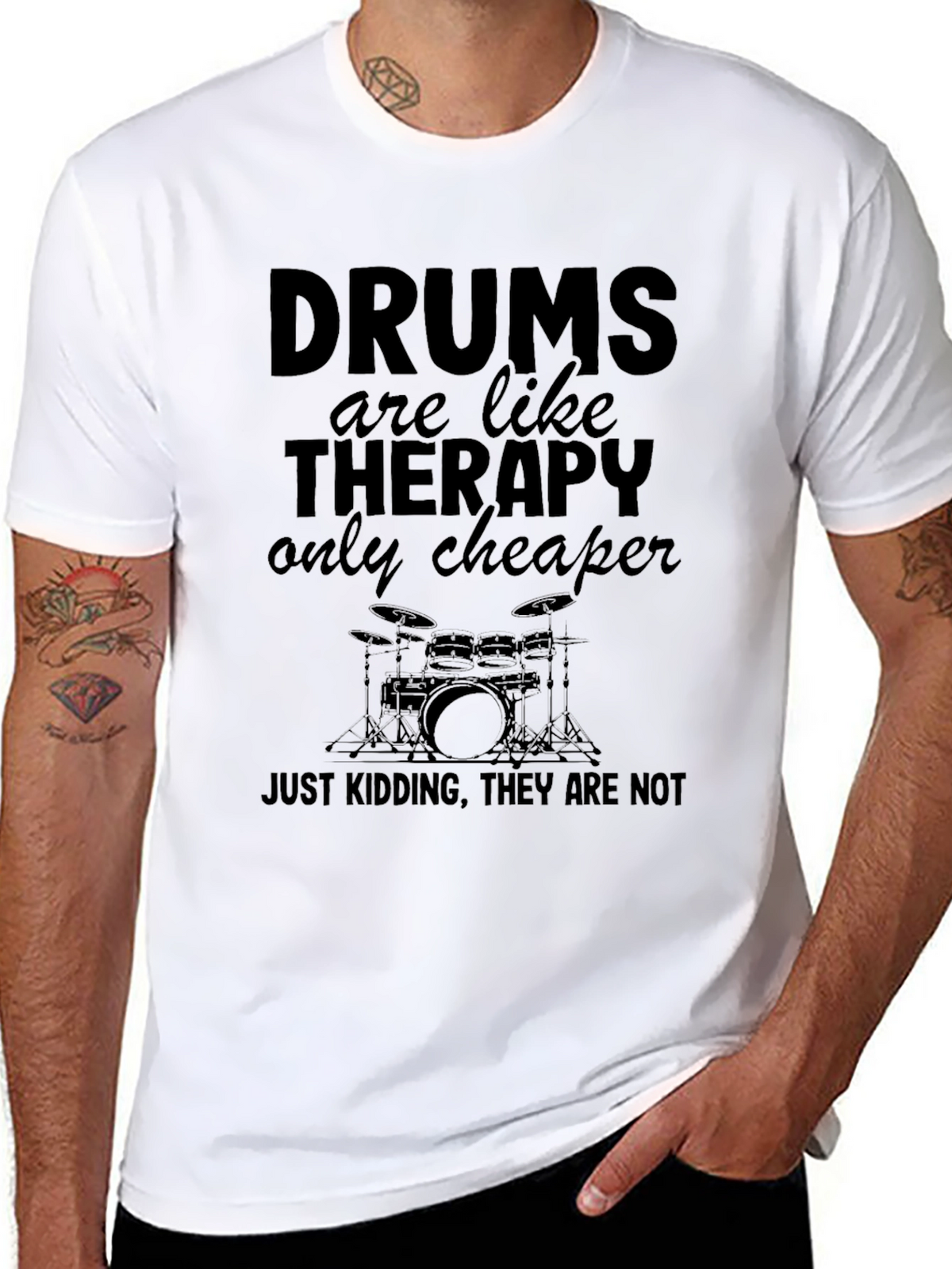 Drums are Like Therapy Mens T-Shirt