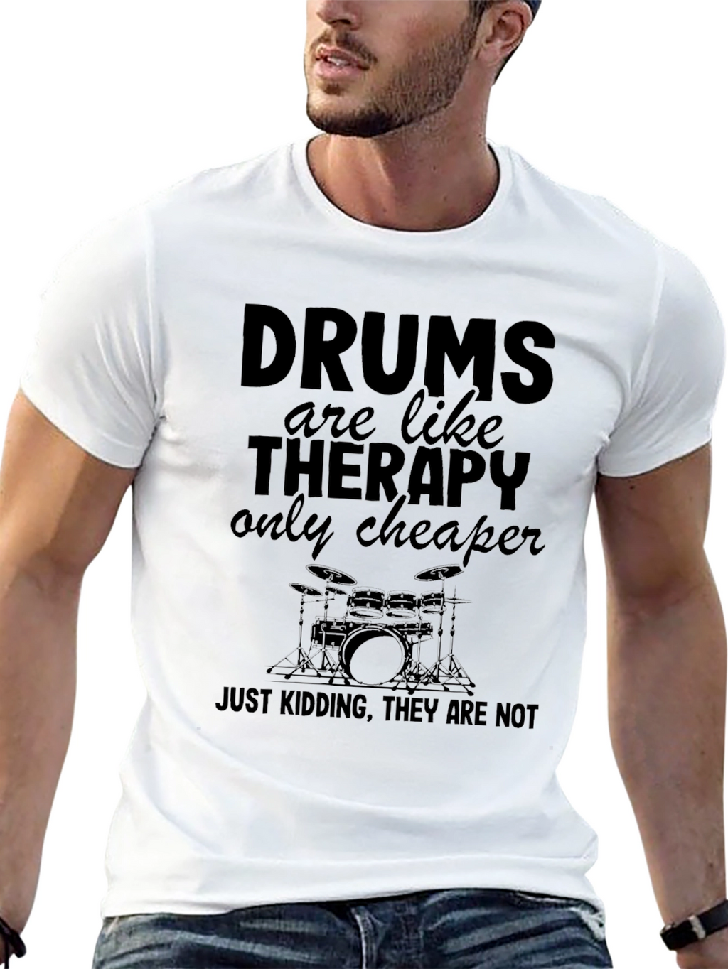 Drums are Like Therapy Mens T-Shirt