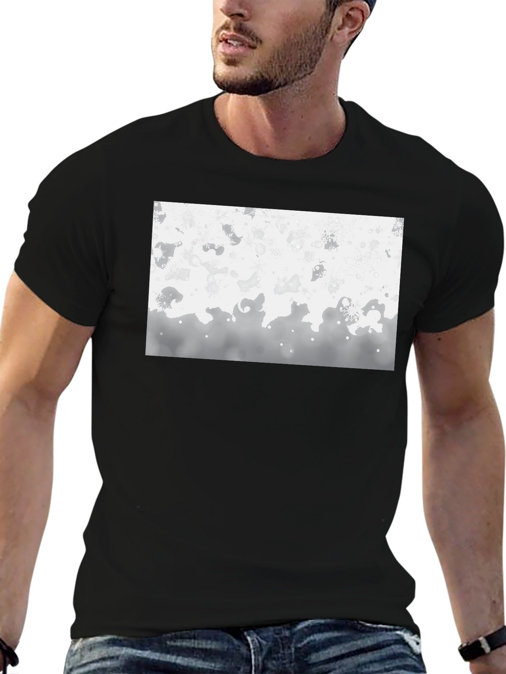 Abstract Pattern Black T-Shirt