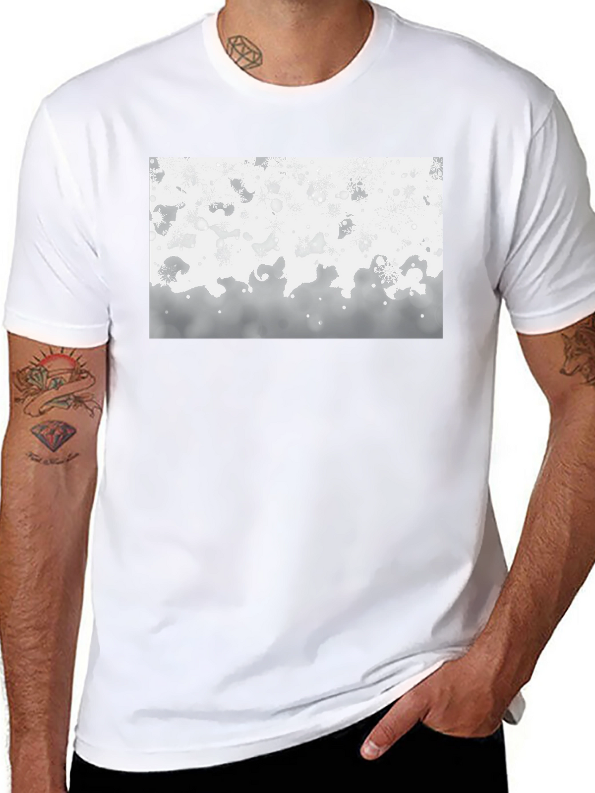 Abstract Pattern Black T-Shirt