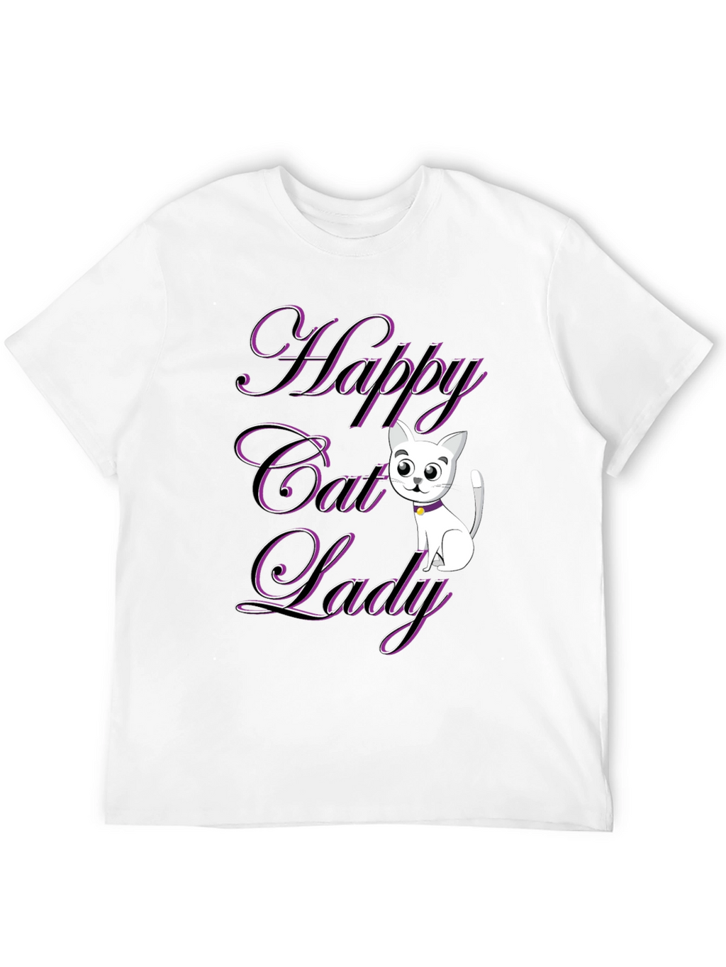 Happy Cat Lady T-Shirt - Black