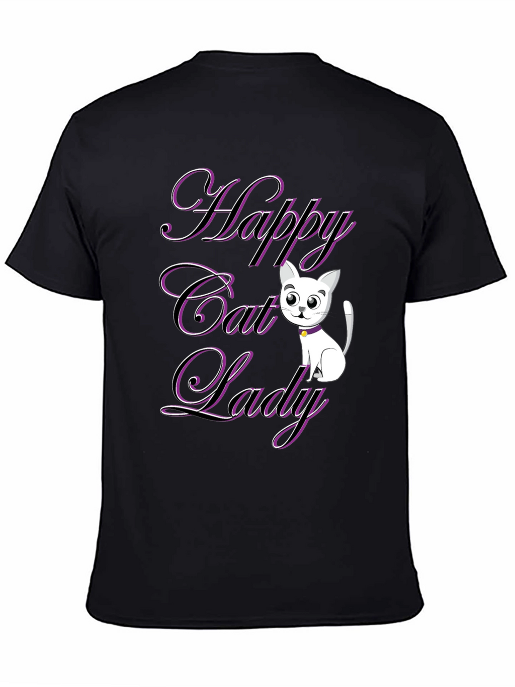 Happy Cat Lady T-Shirt - Black