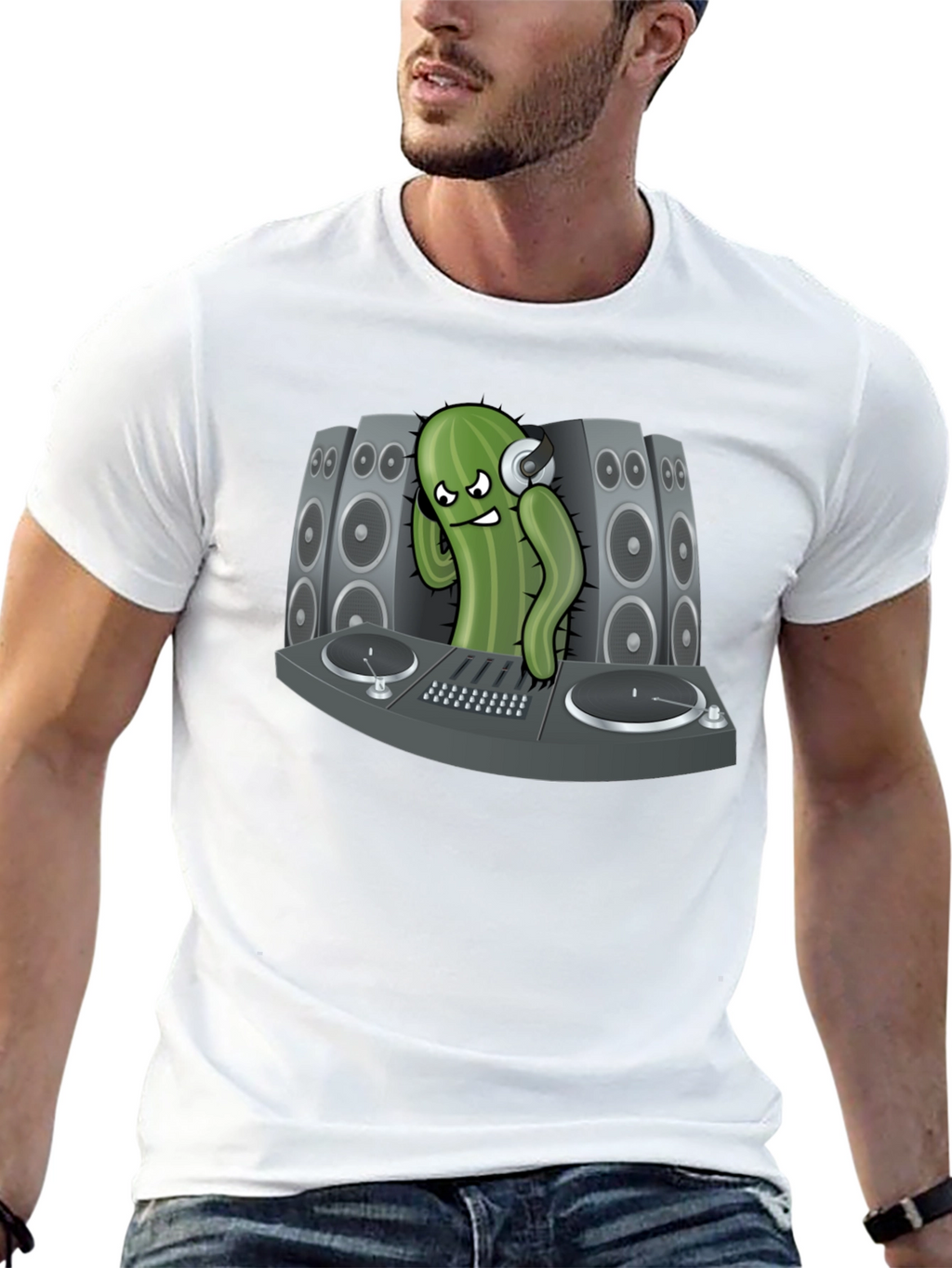 DJ Cactus Black T-Shirt - Party Ready