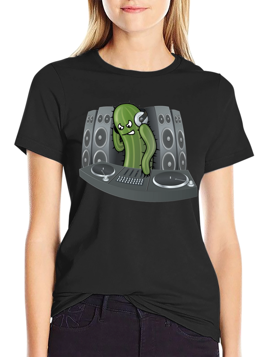 DJ Cactus Black T-Shirt - Party Ready