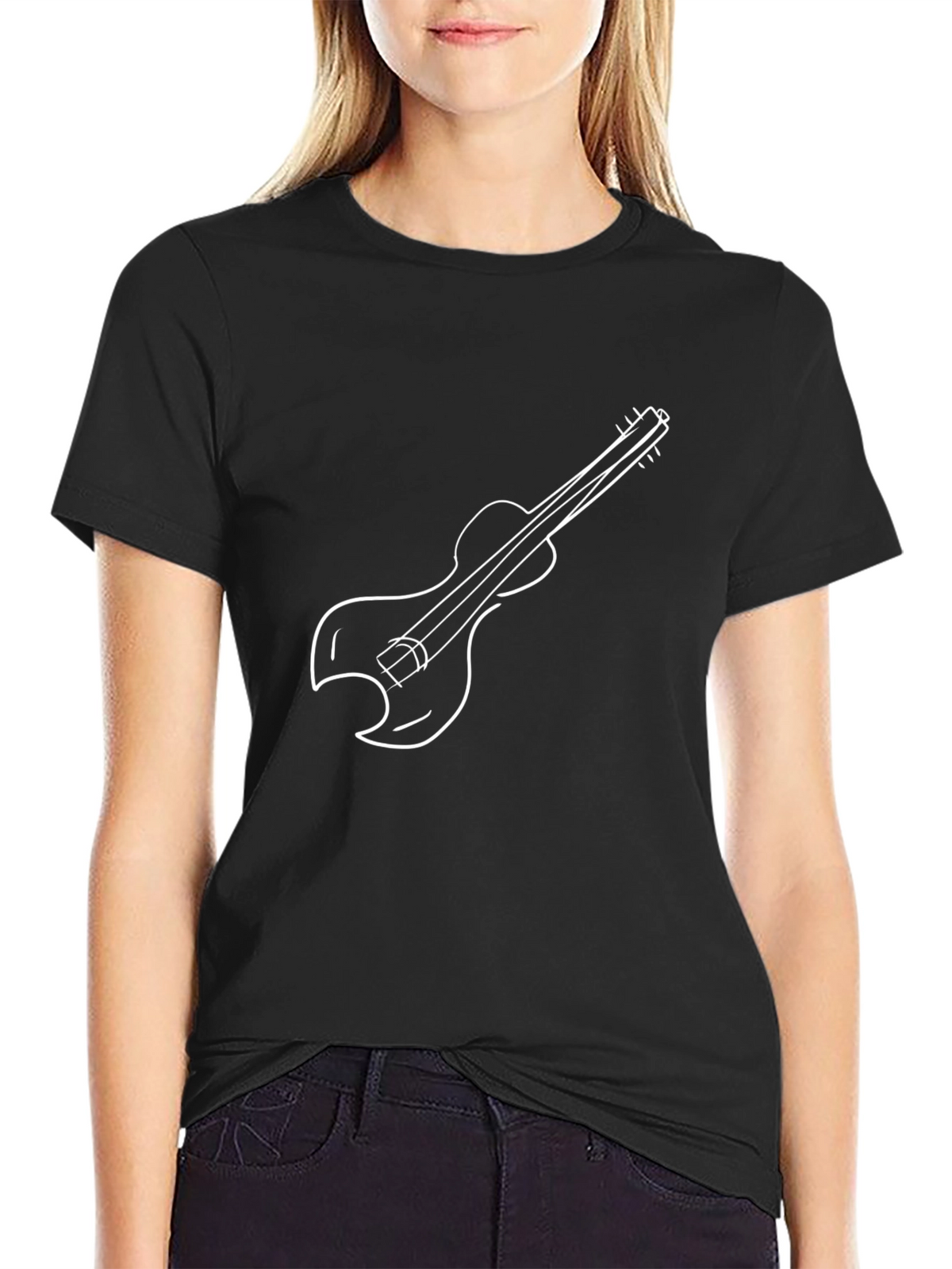 Guitar Graphic Black T-Shirt