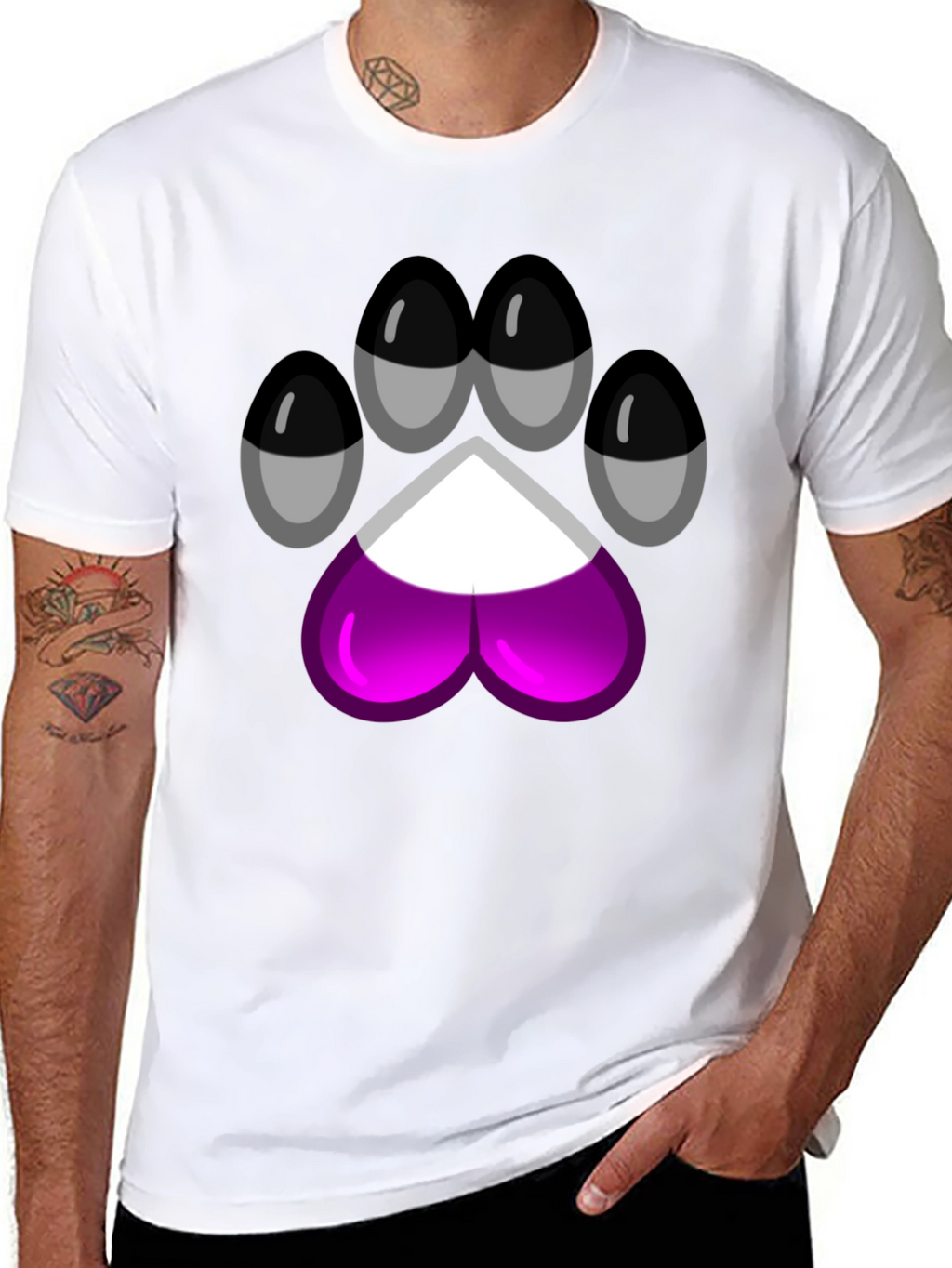 Asexual Pride Paw Print T-Shirt