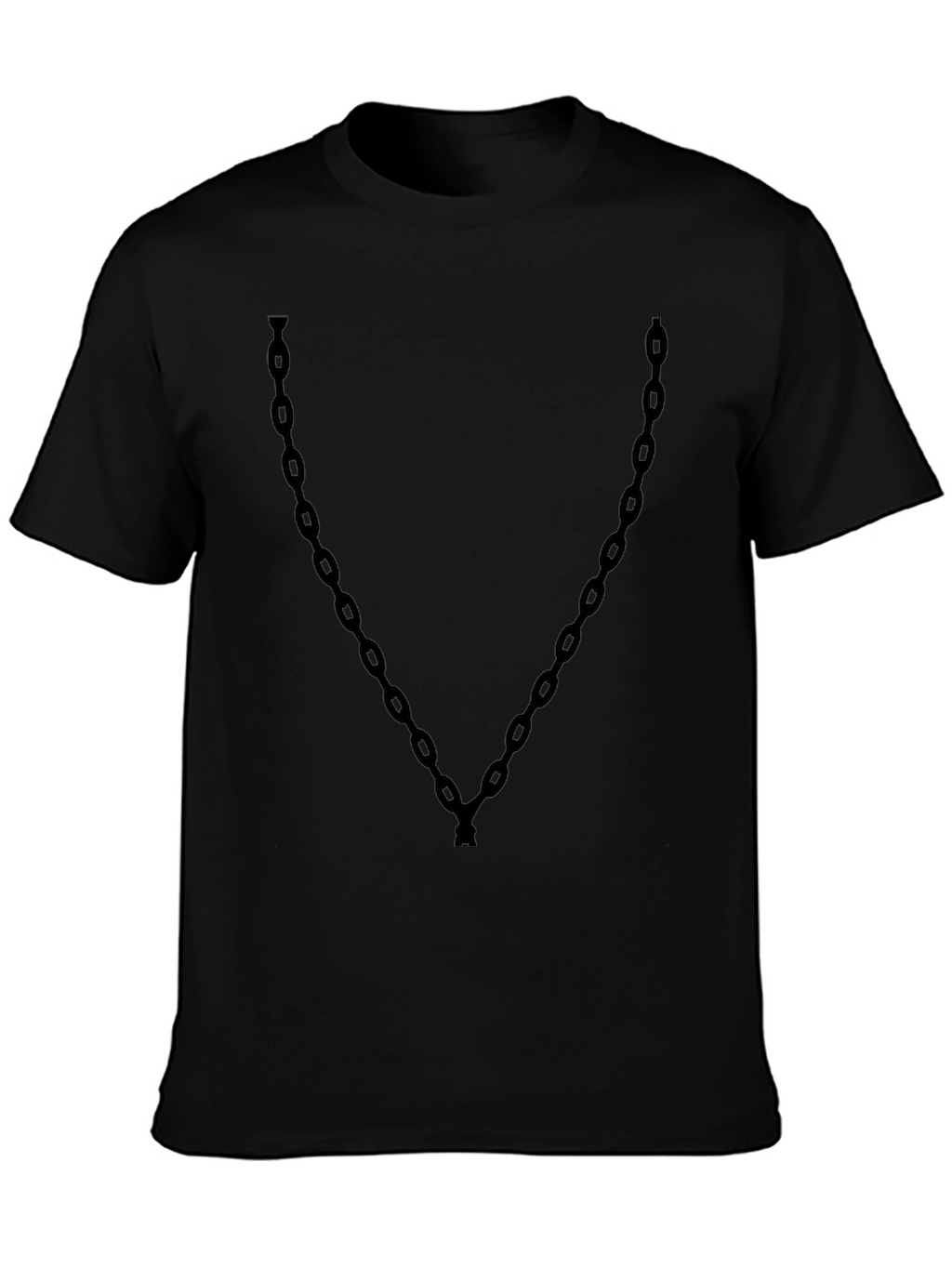 Mens Black Chain Print Graphic Tee