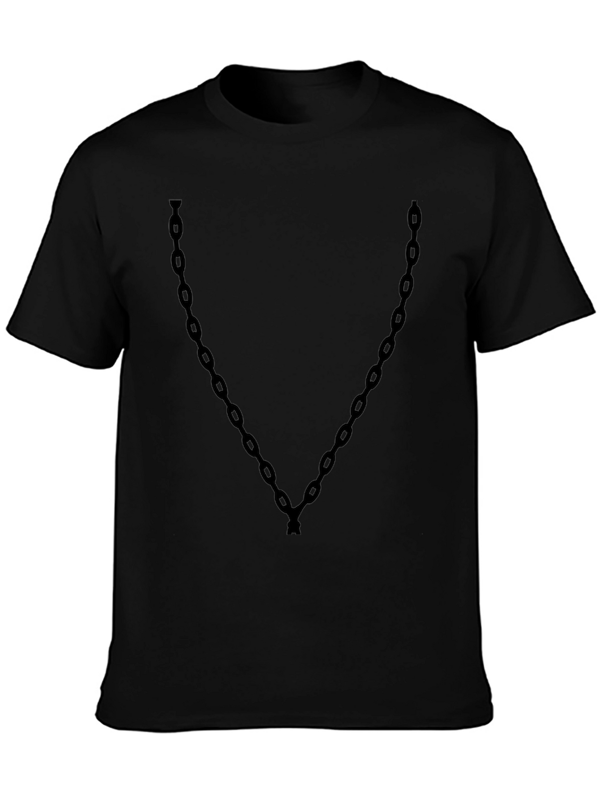 Mens Black Chain Print Graphic Tee