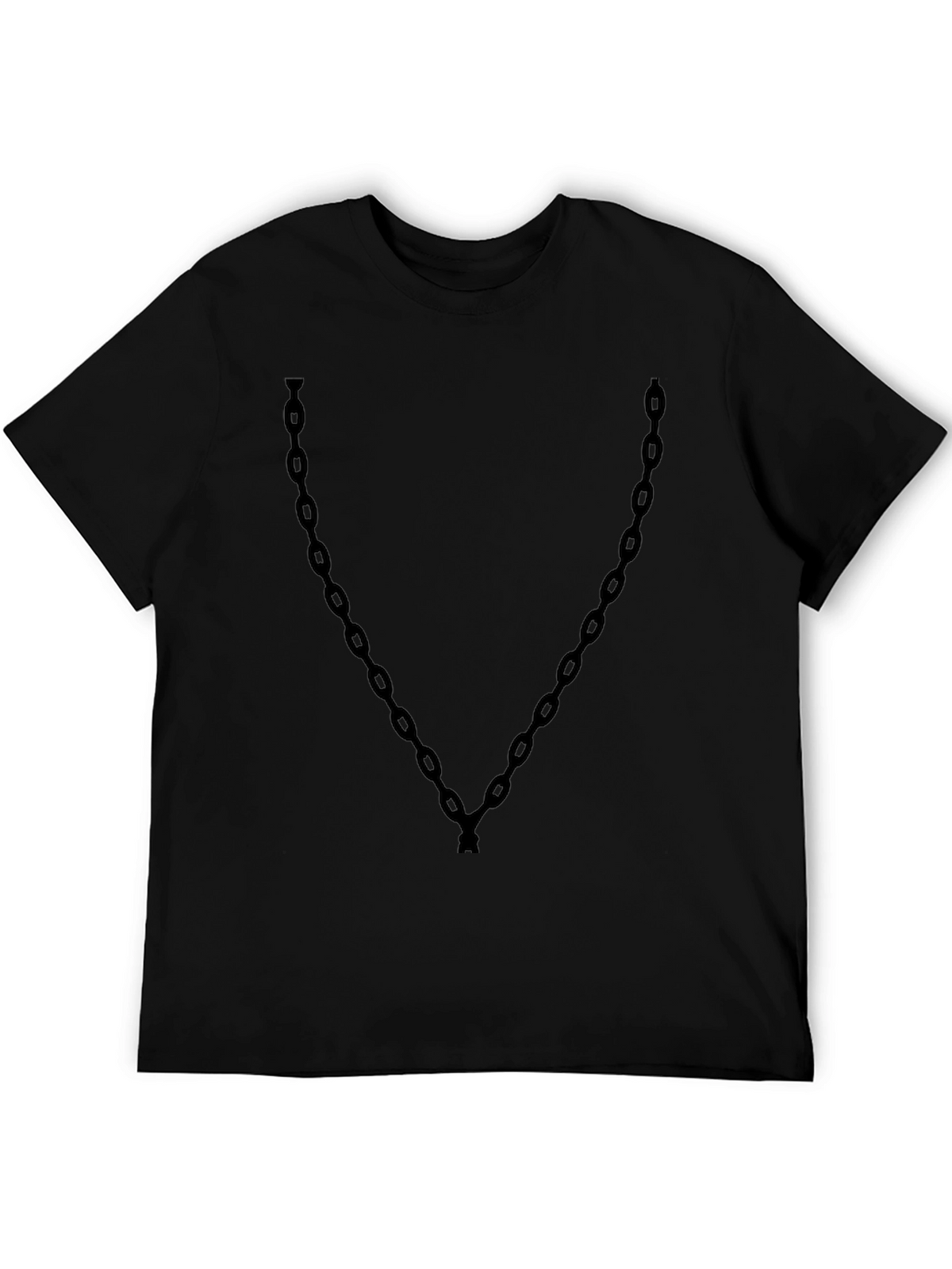 Mens Black Chain Print Graphic Tee