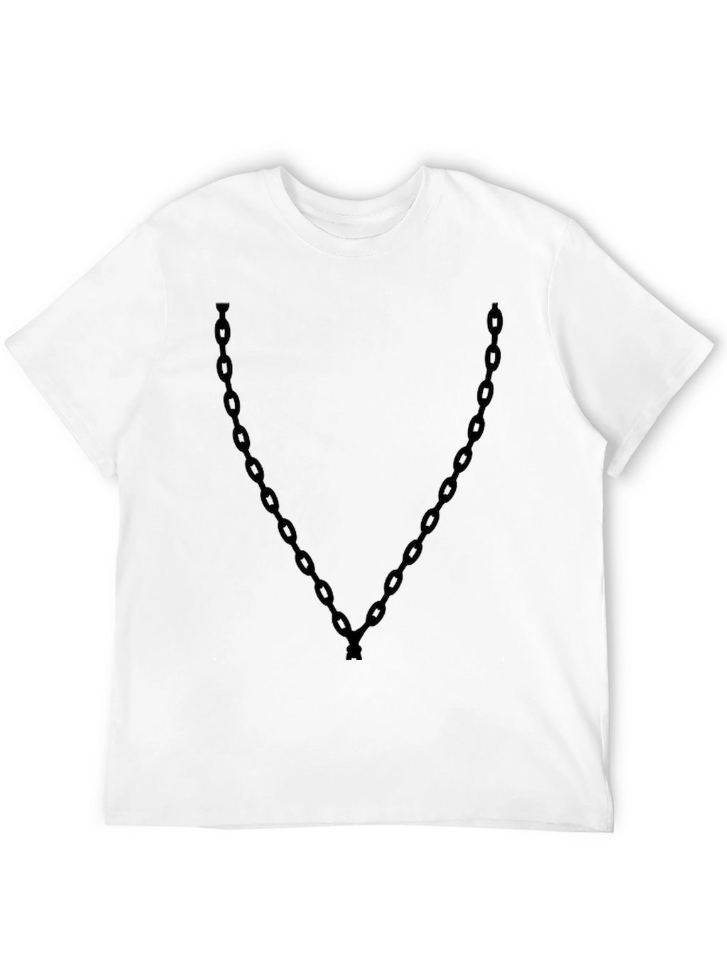 Mens Black Chain Print Graphic Tee