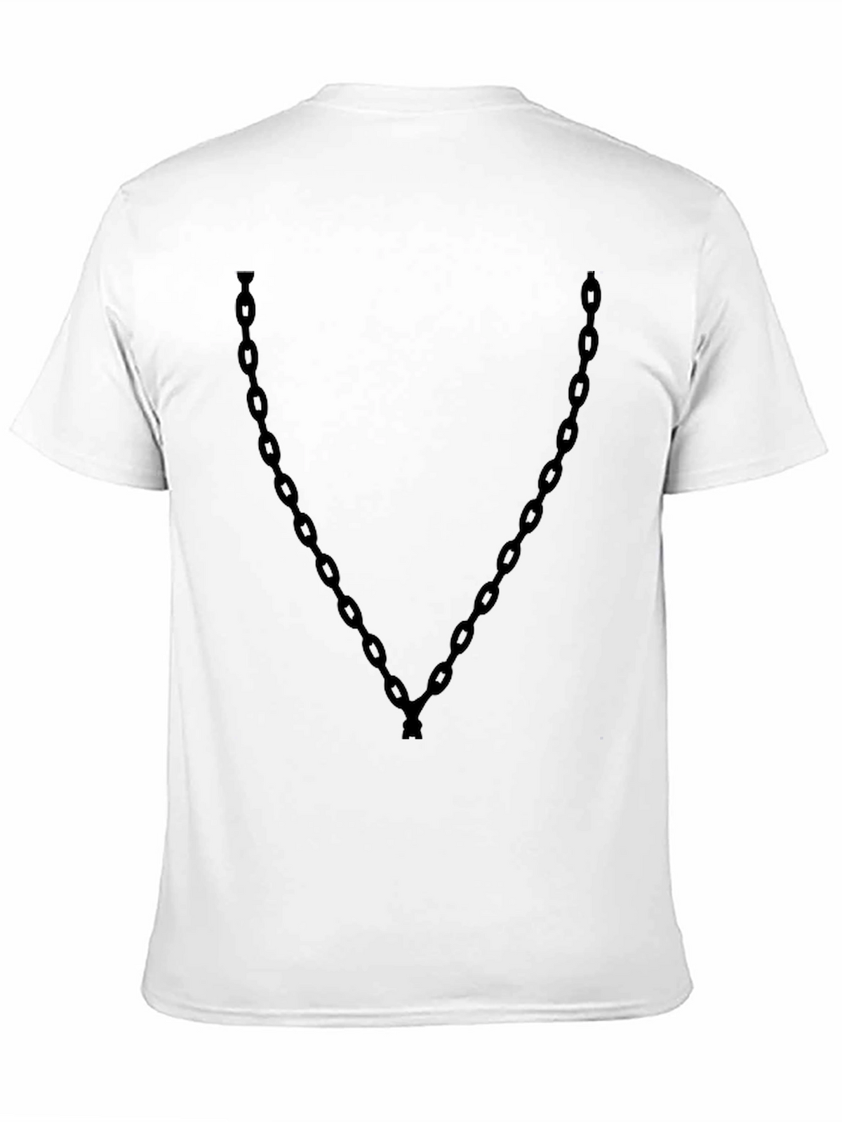 Mens Black Chain Print Graphic Tee