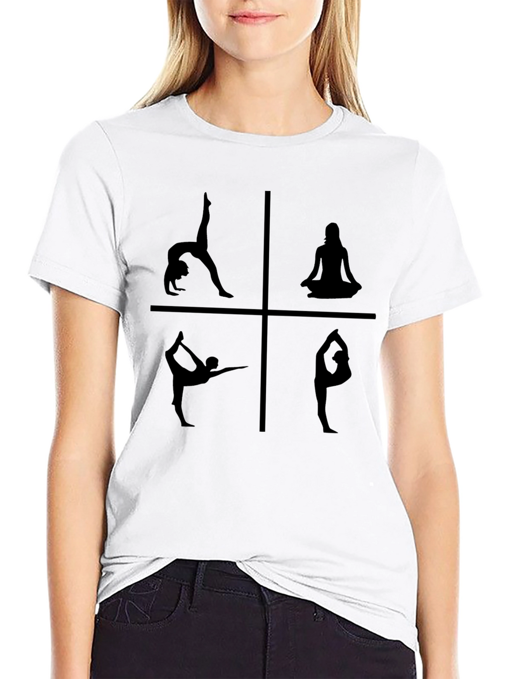 Yoga Pose Silhouette Graphic T-Shirt