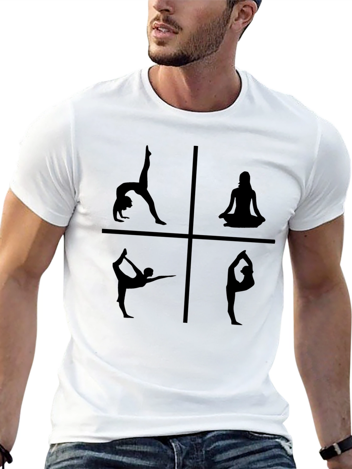 Yoga Pose Silhouette Graphic T-Shirt