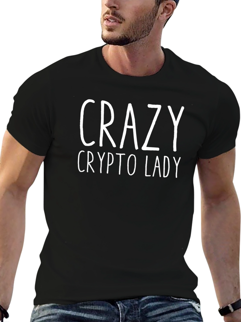 Crazy Crypto Lady T-Shirt - Black Graphic Tee
