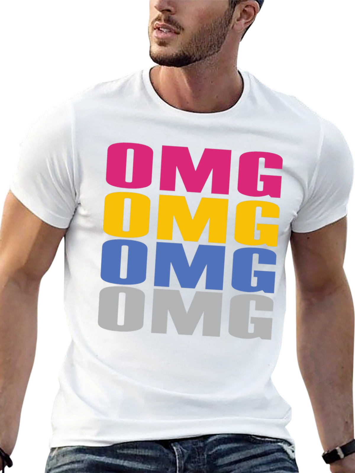 OMG Rainbow Graphic Tee - Fun Casual Cotton T-Shirt