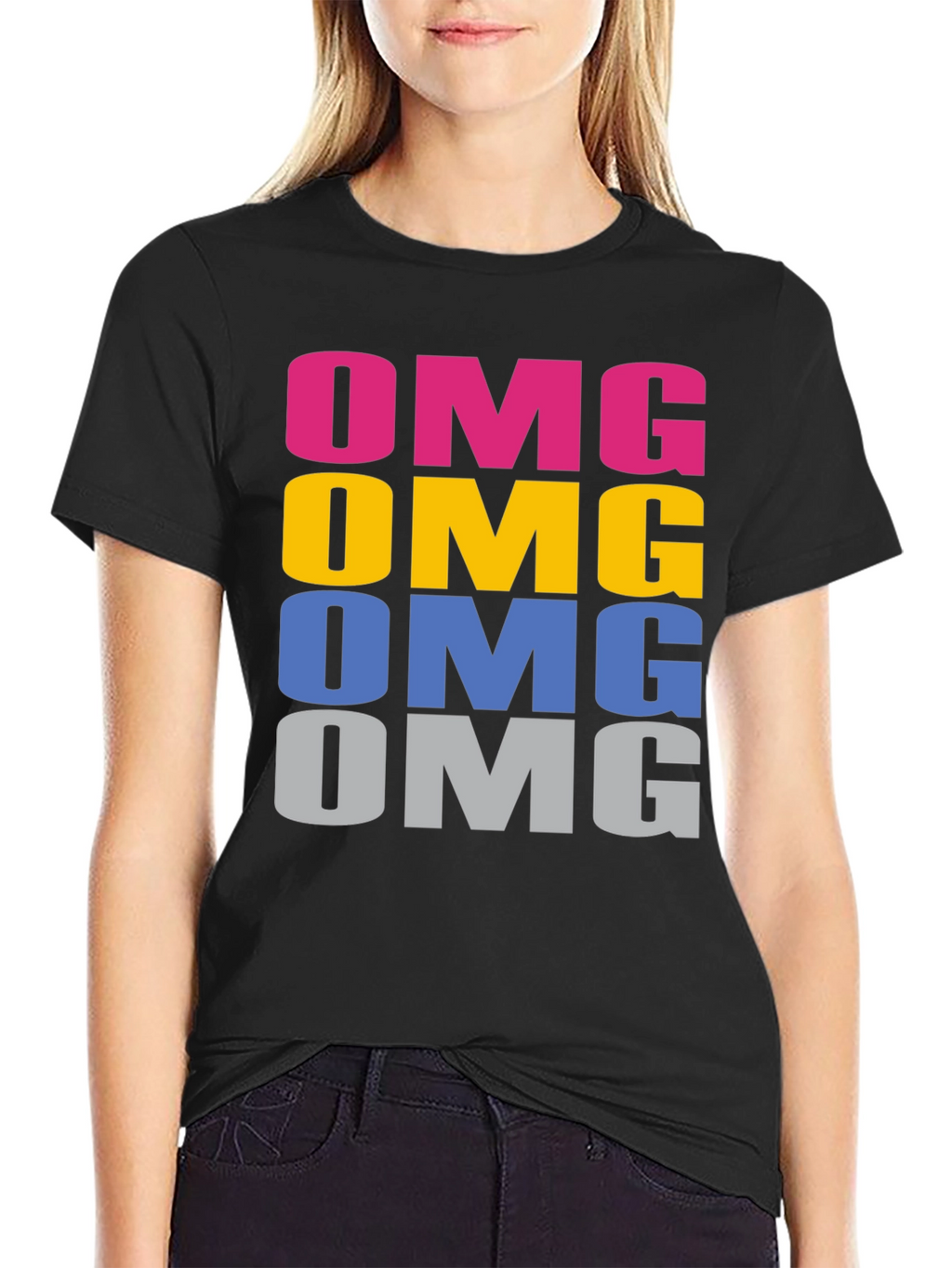OMG Rainbow Graphic Tee - Fun Casual Cotton T-Shirt