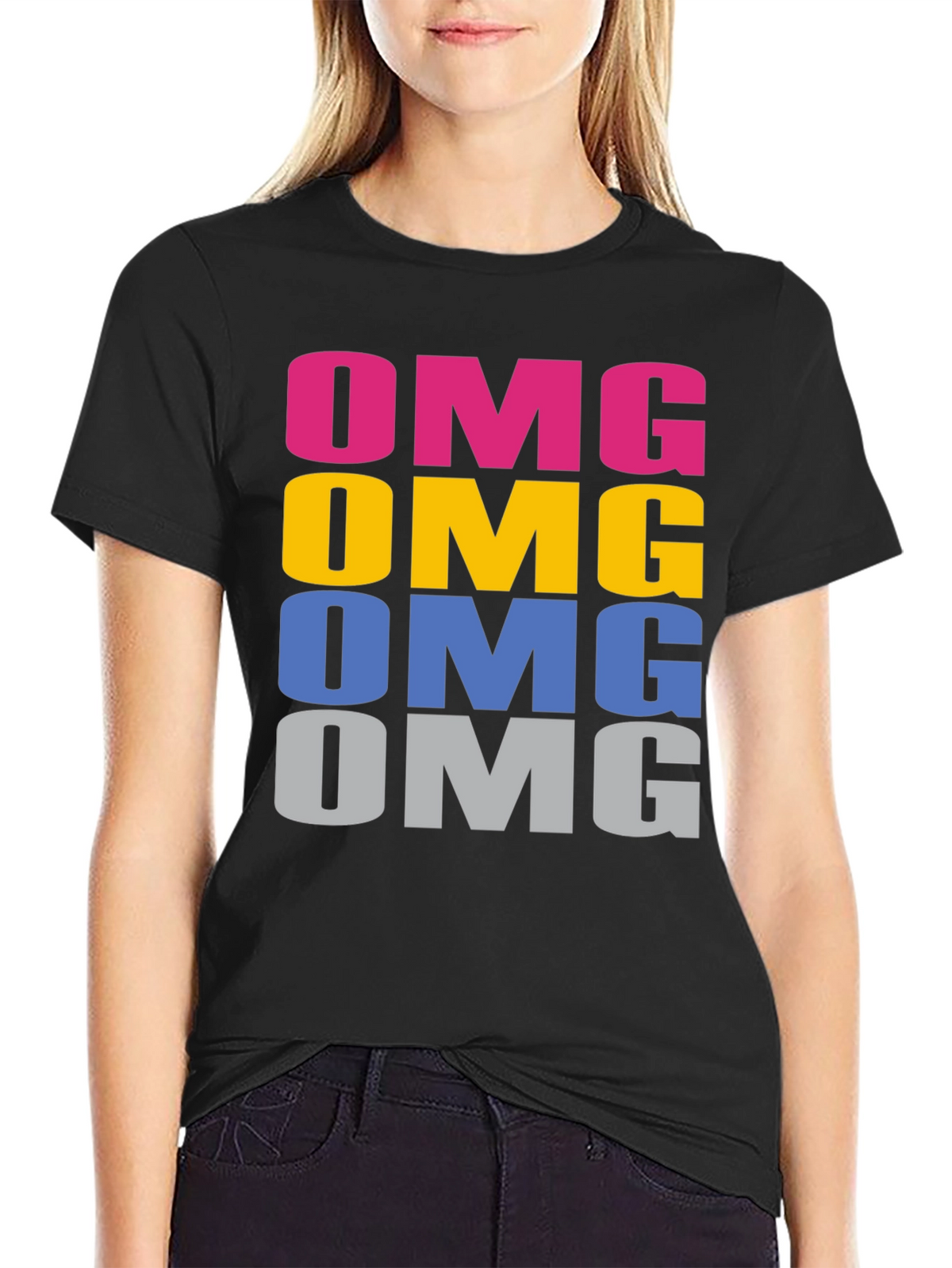 OMG Rainbow Graphic Tee - Fun Casual Cotton T-Shirt