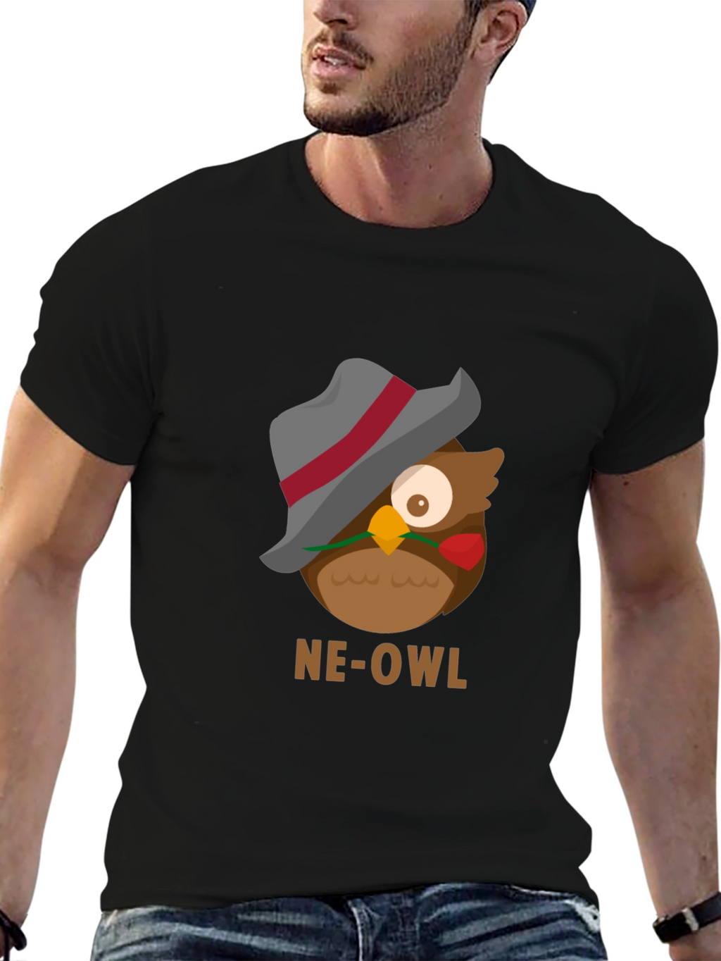 NE-OWL Graphic Tee - Stylish Owl Design