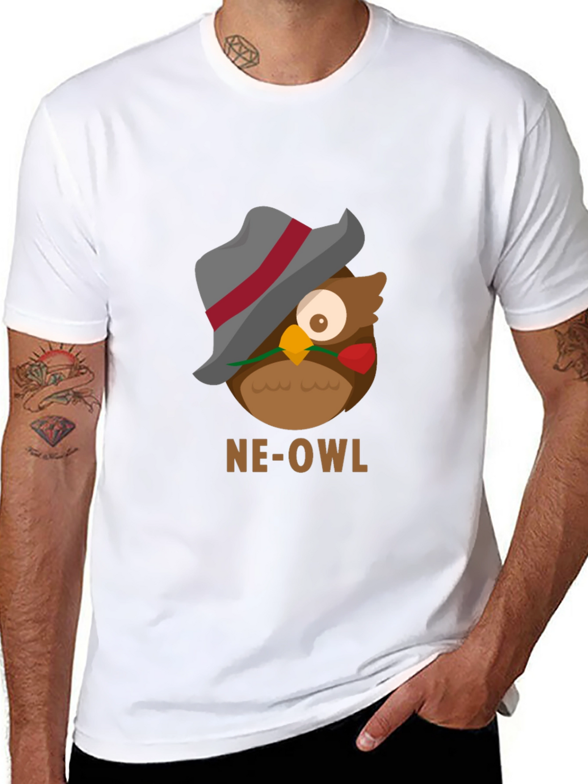 NE-OWL Graphic Tee - Stylish Owl Design