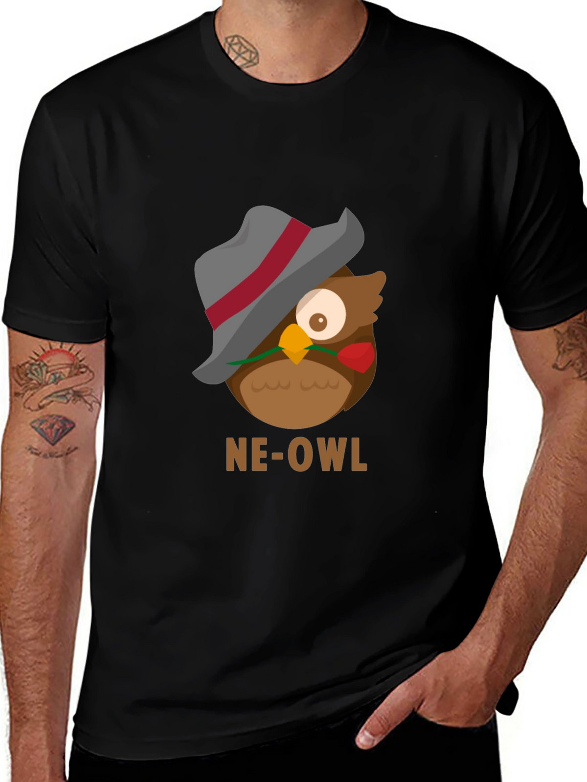 NE-OWL Graphic Tee - Stylish Owl Design