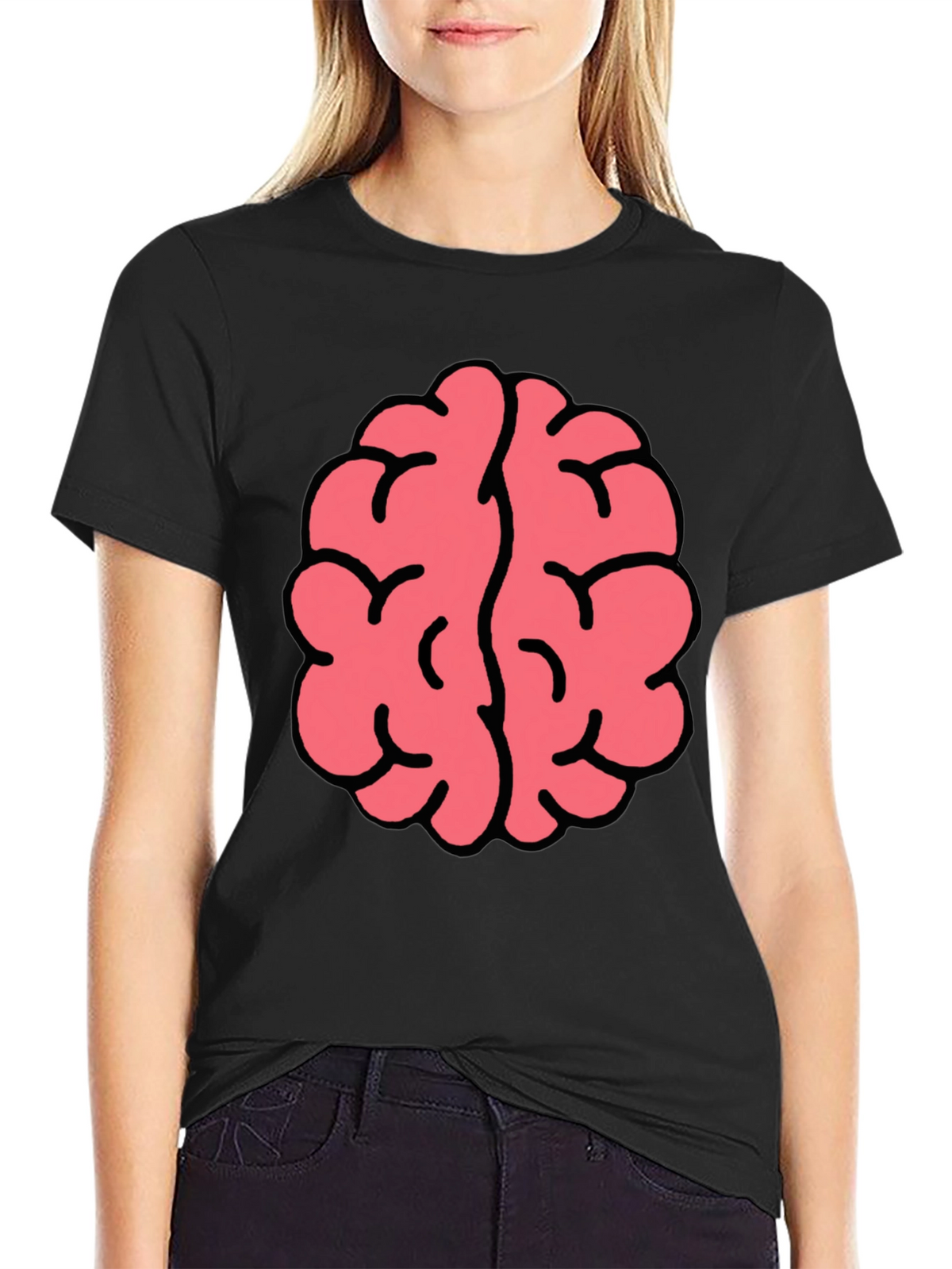 Brain Graphic Tee - Black Cotton Blend