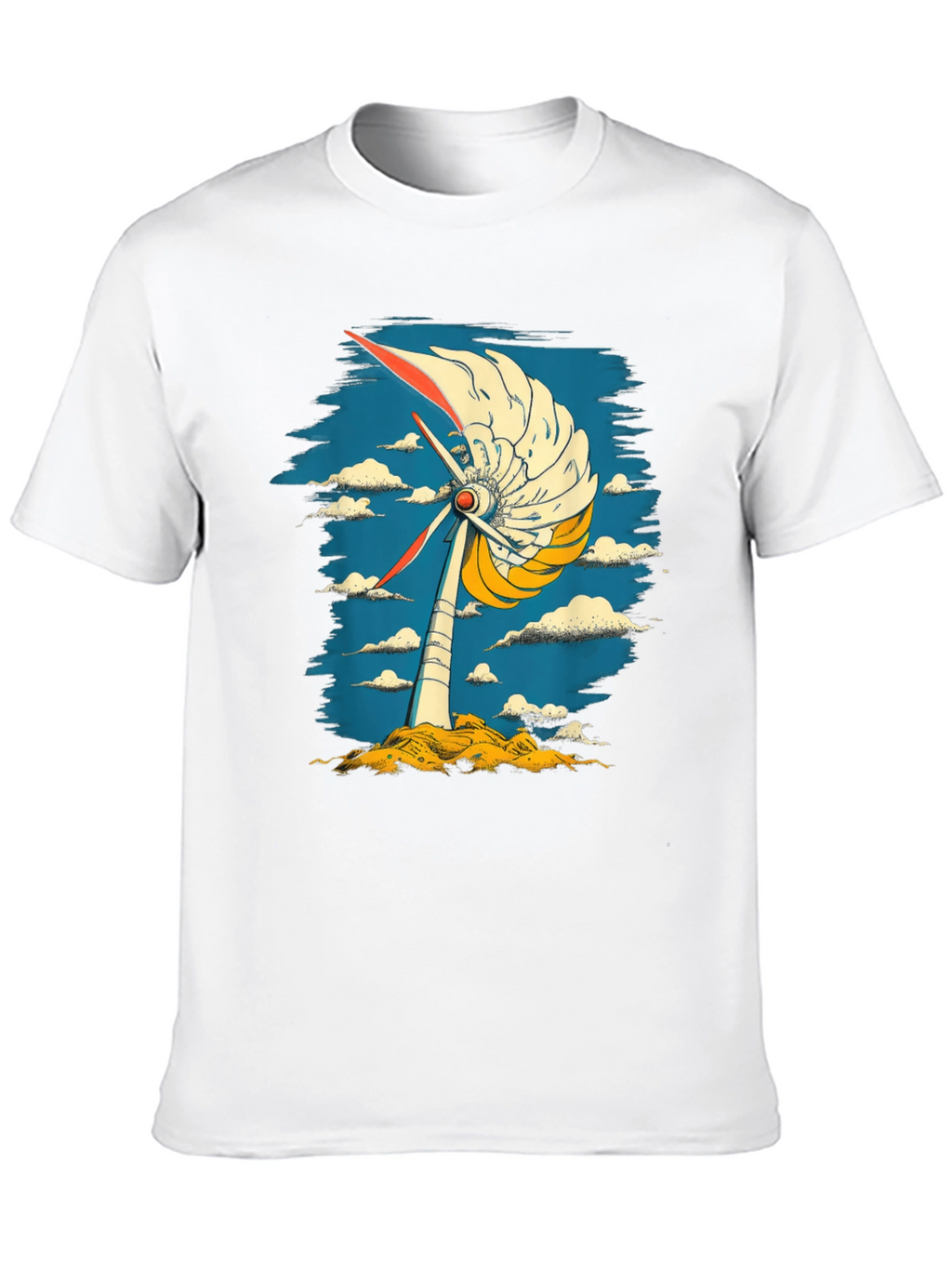 Abstract Windmill Graphic Tee - Modern Art Style