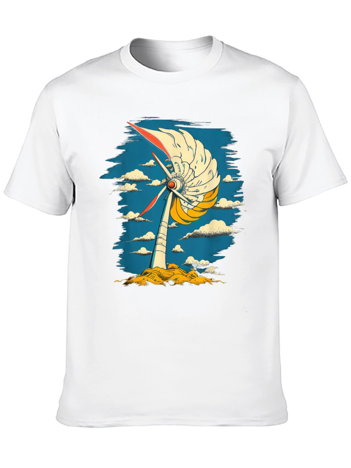 Abstract Windmill Graphic Tee - Modern Art Style