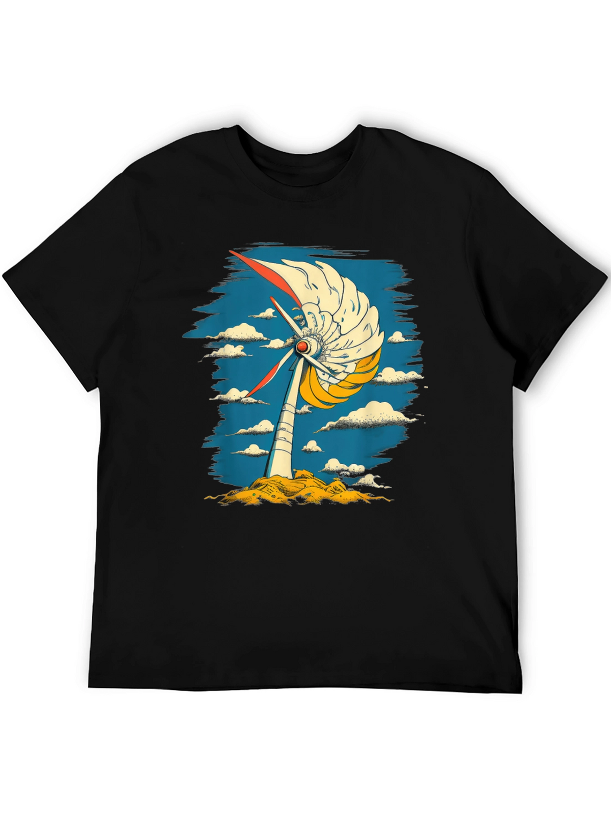 Abstract Windmill Graphic Tee - Modern Art Style