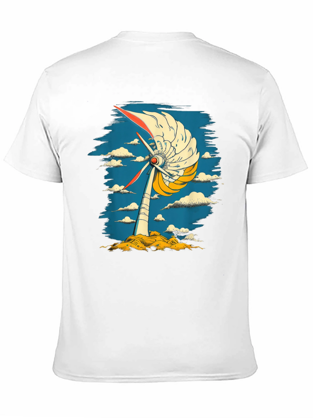 Abstract Windmill Graphic Tee - Modern Art Style
