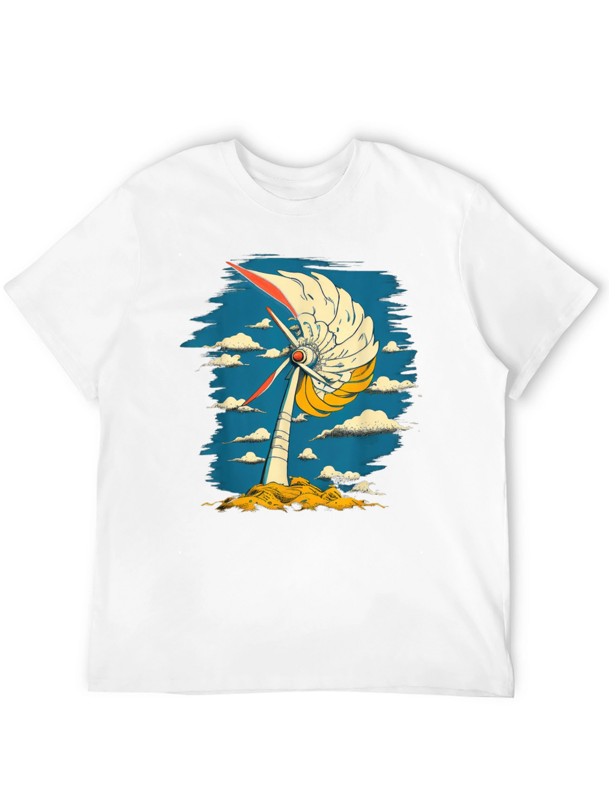 Abstract Windmill Graphic Tee - Modern Art Style