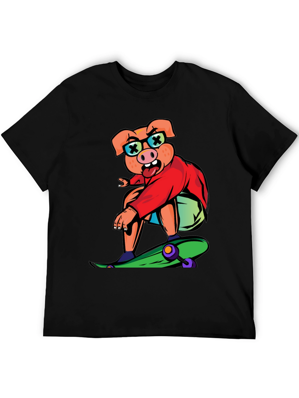 Skateboarding Pig Graphic Tee