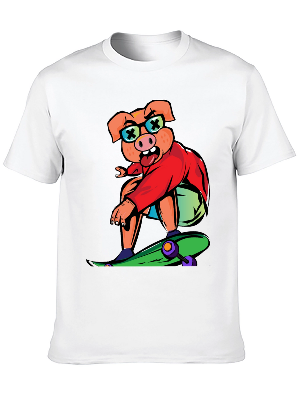 Skateboarding Pig Graphic Tee