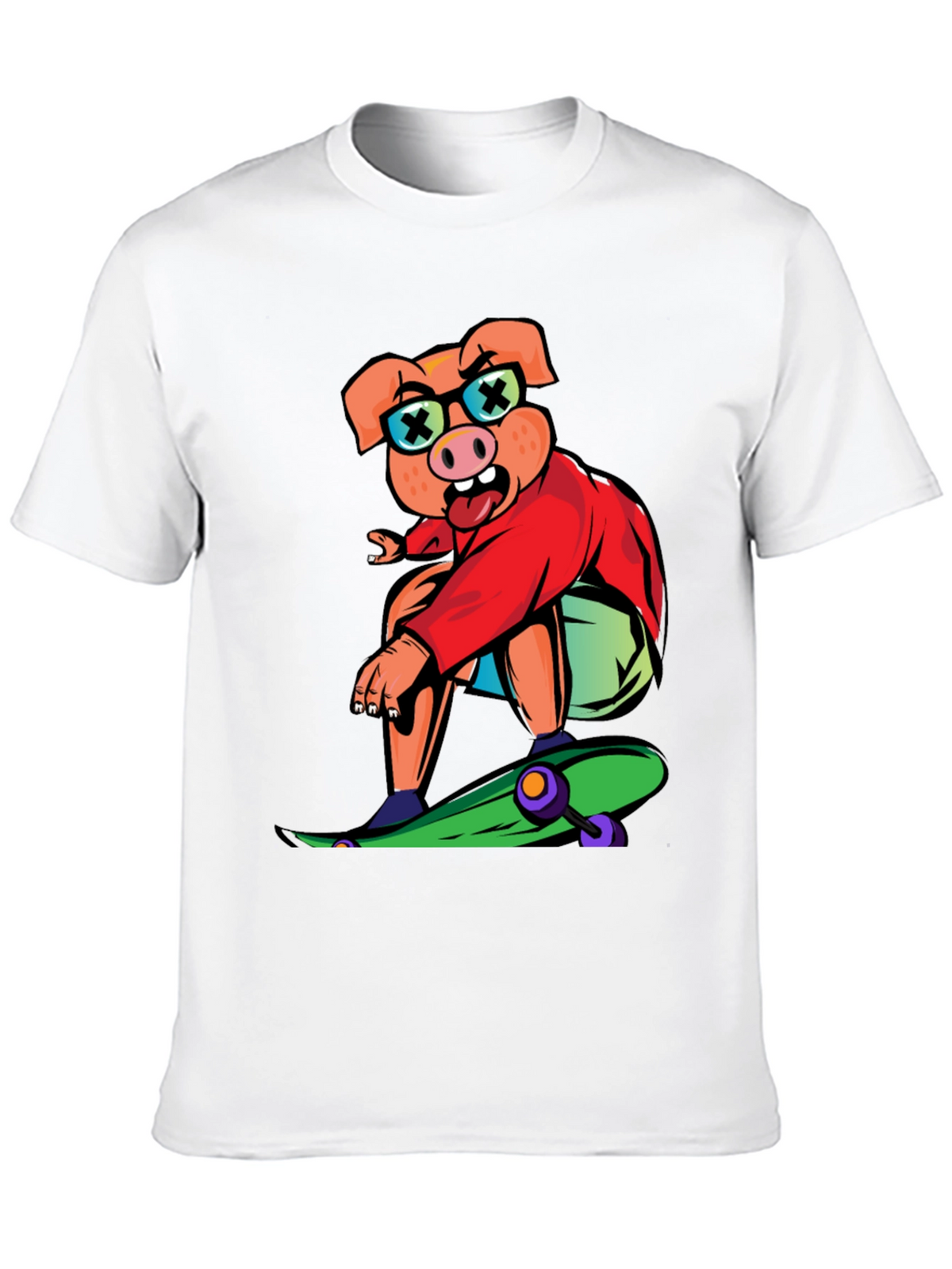 Skateboarding Pig Graphic Tee