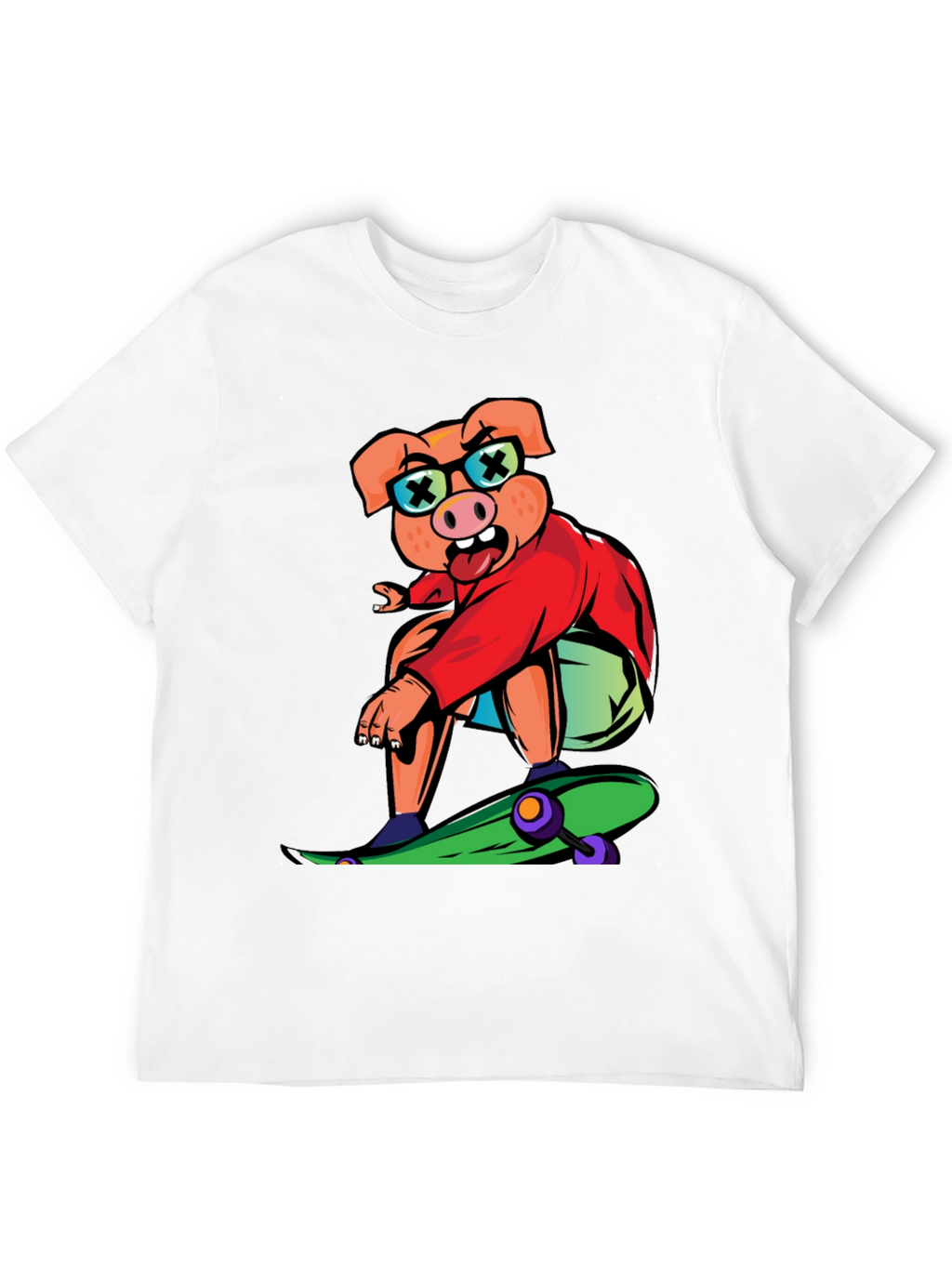 Skateboarding Pig Graphic Tee