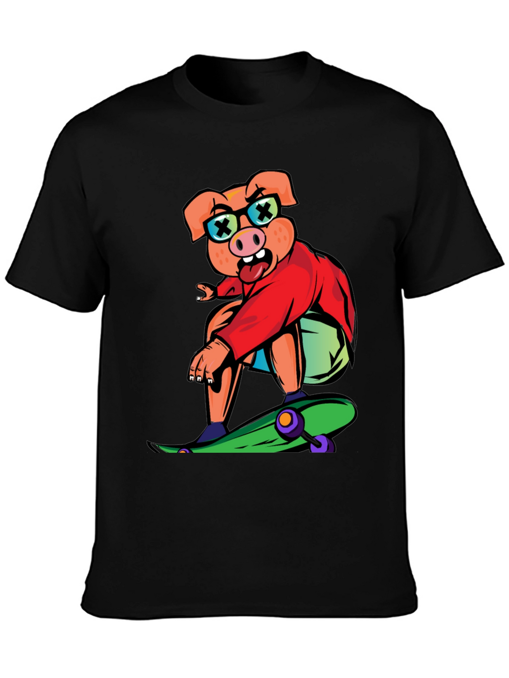 Skateboarding Pig Graphic Tee