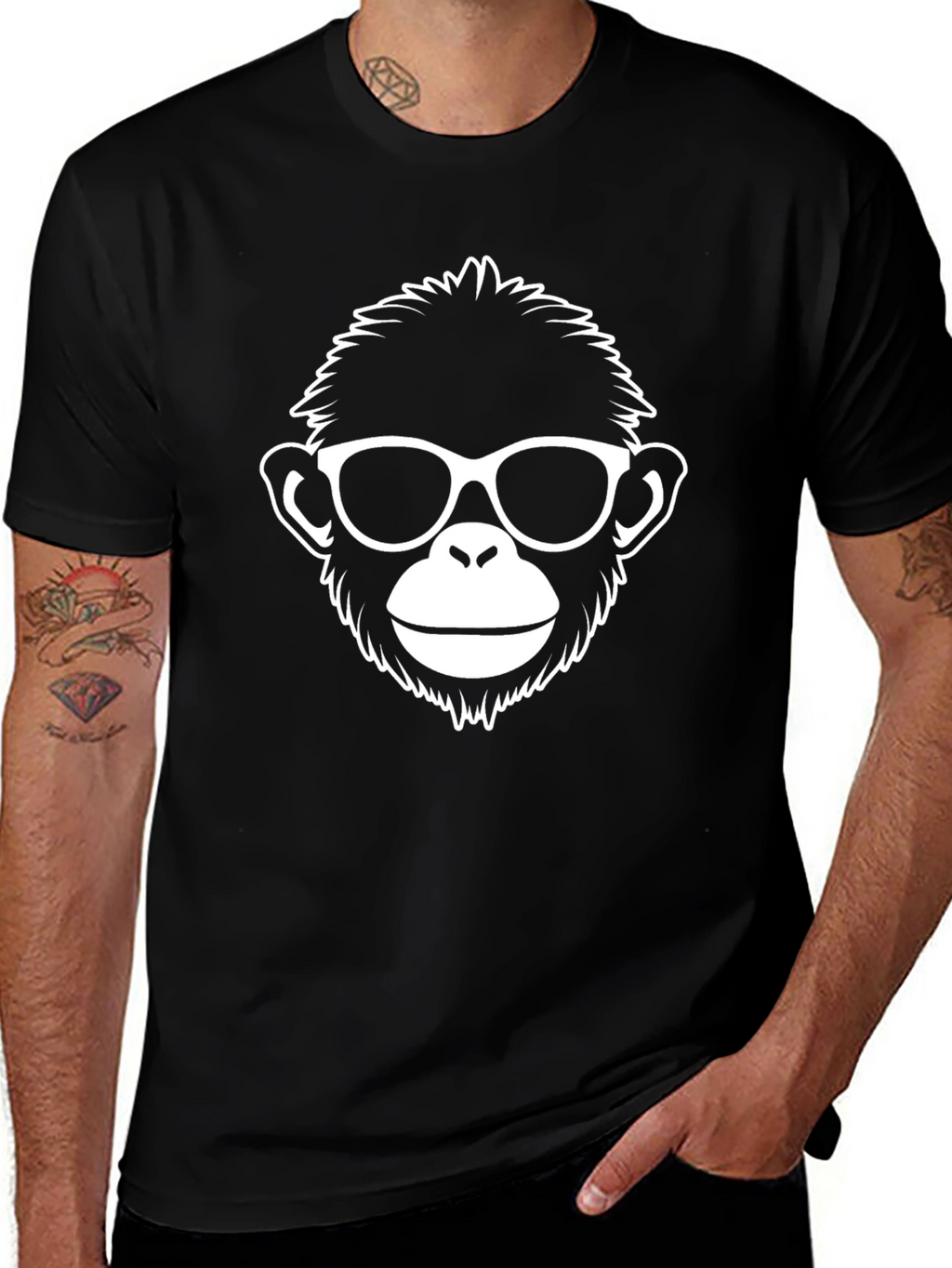 Cool Monkey Face T-Shirt - Graphic Tee