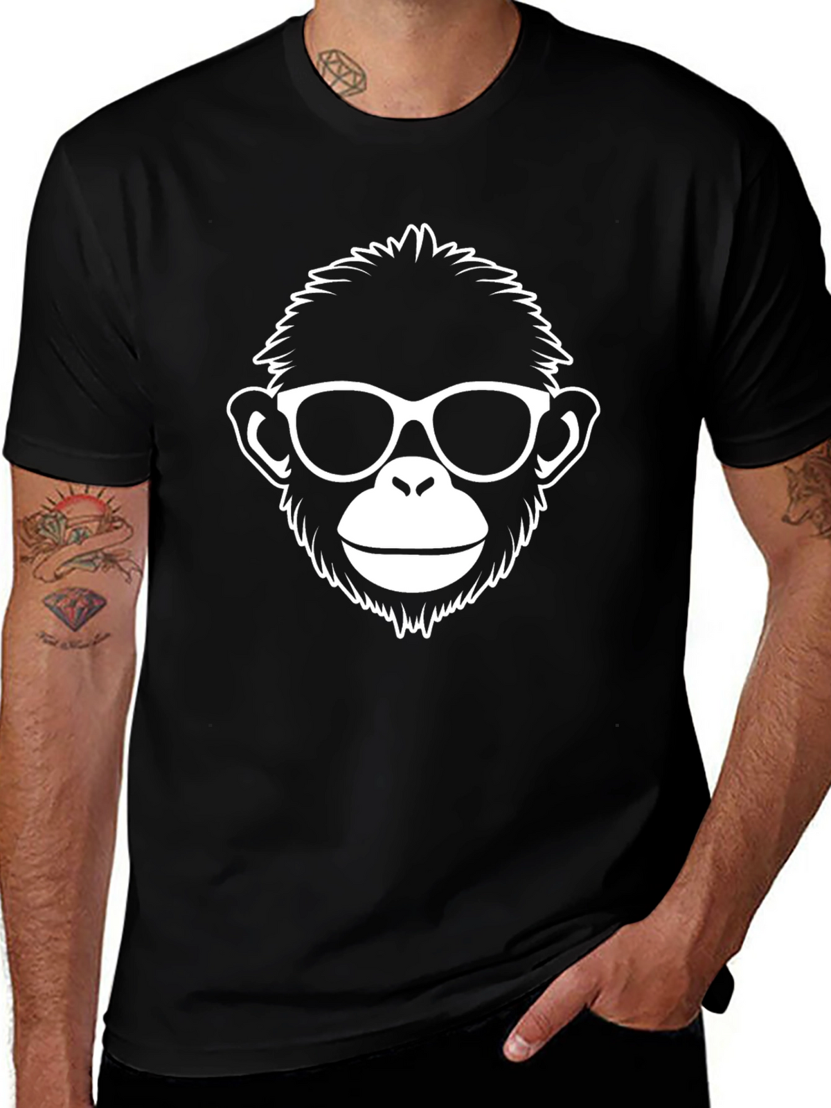 Cool Monkey Face T-Shirt - Graphic Tee