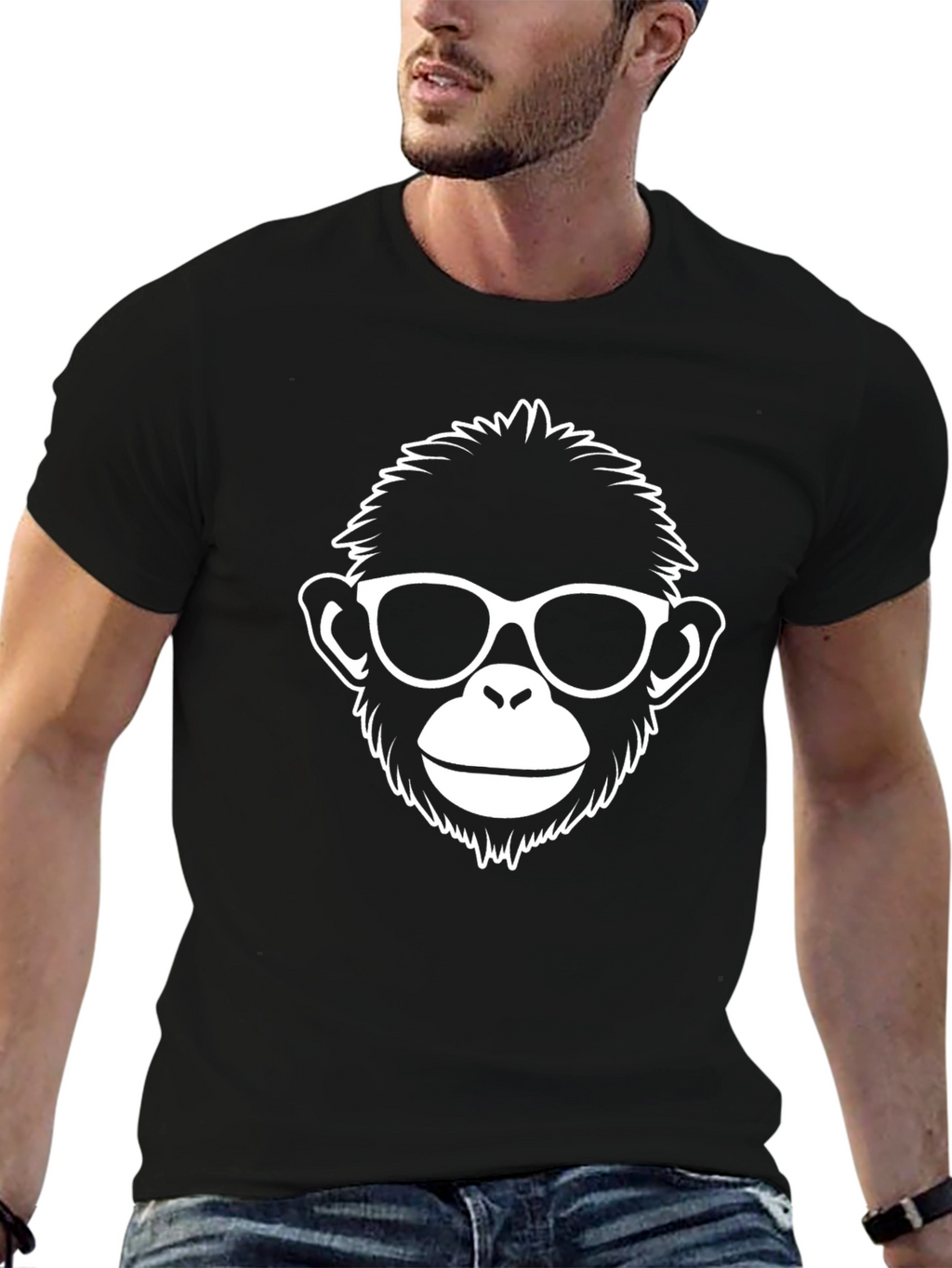 Cool Monkey Face T-Shirt - Graphic Tee
