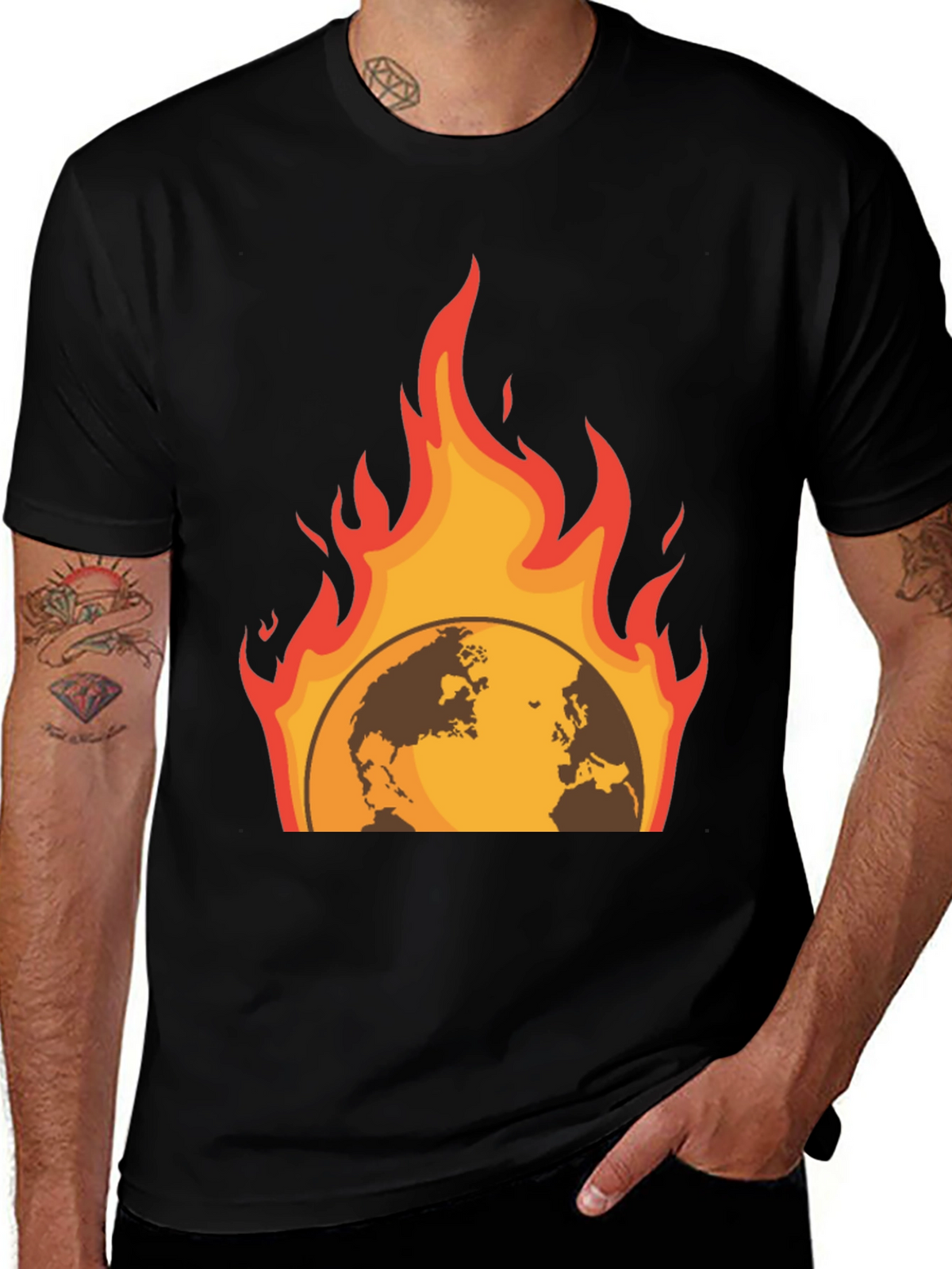 Global Warming Graphic Tee - Black Short Sleeve