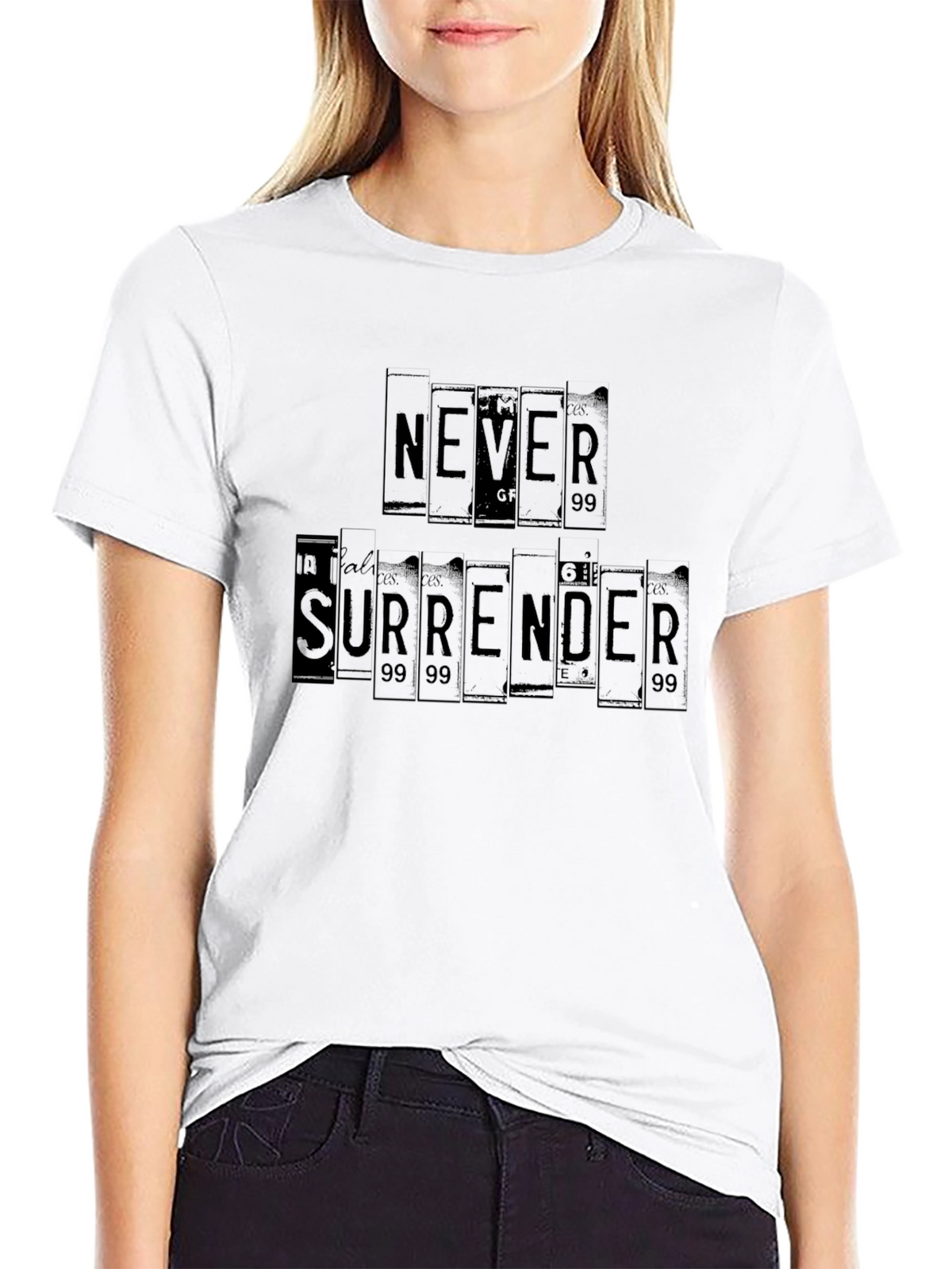 Never Surrender Graphic Tee - Black
