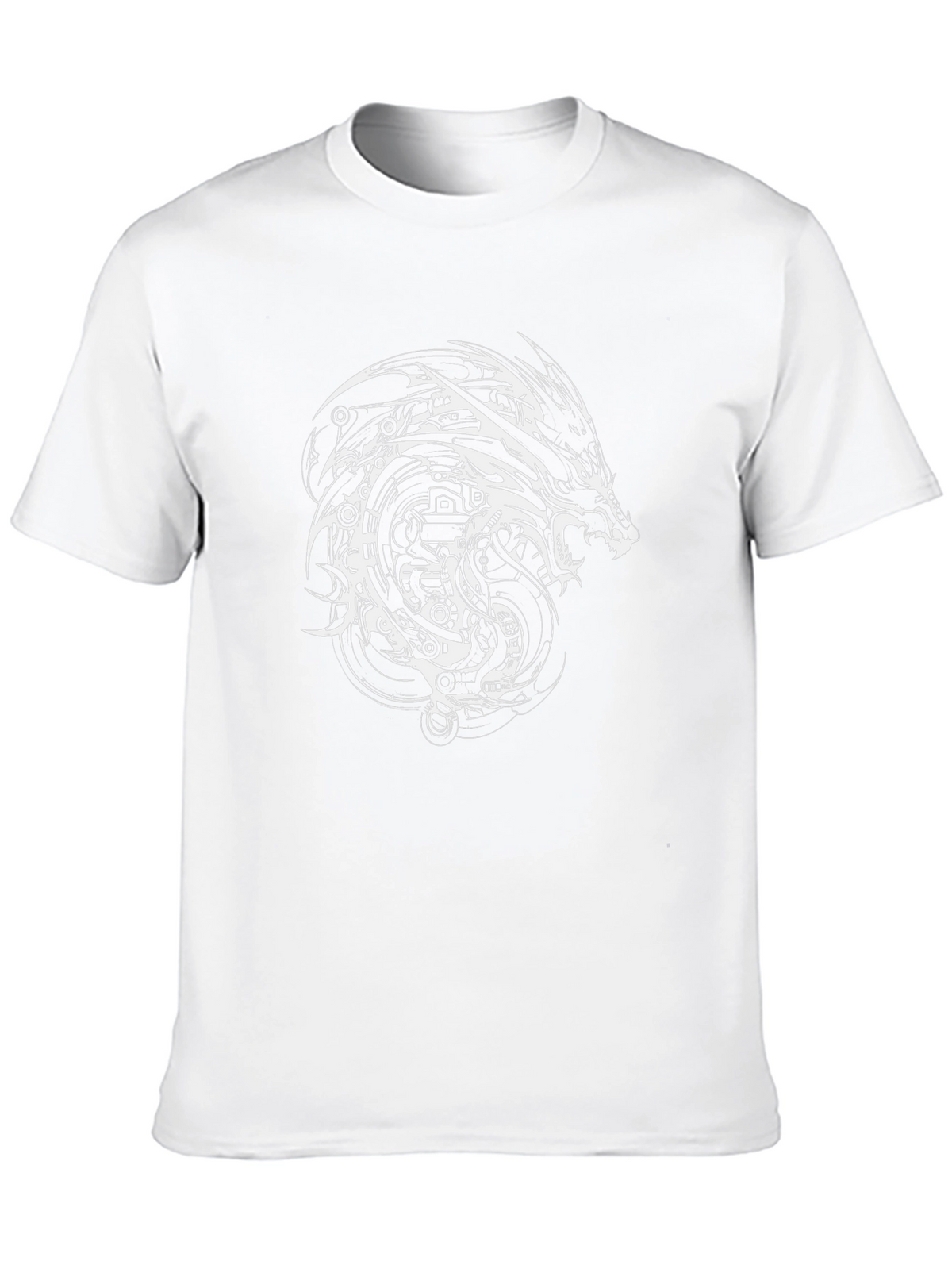 Mens Black Dragon Graphic Tee - Steampunk Style