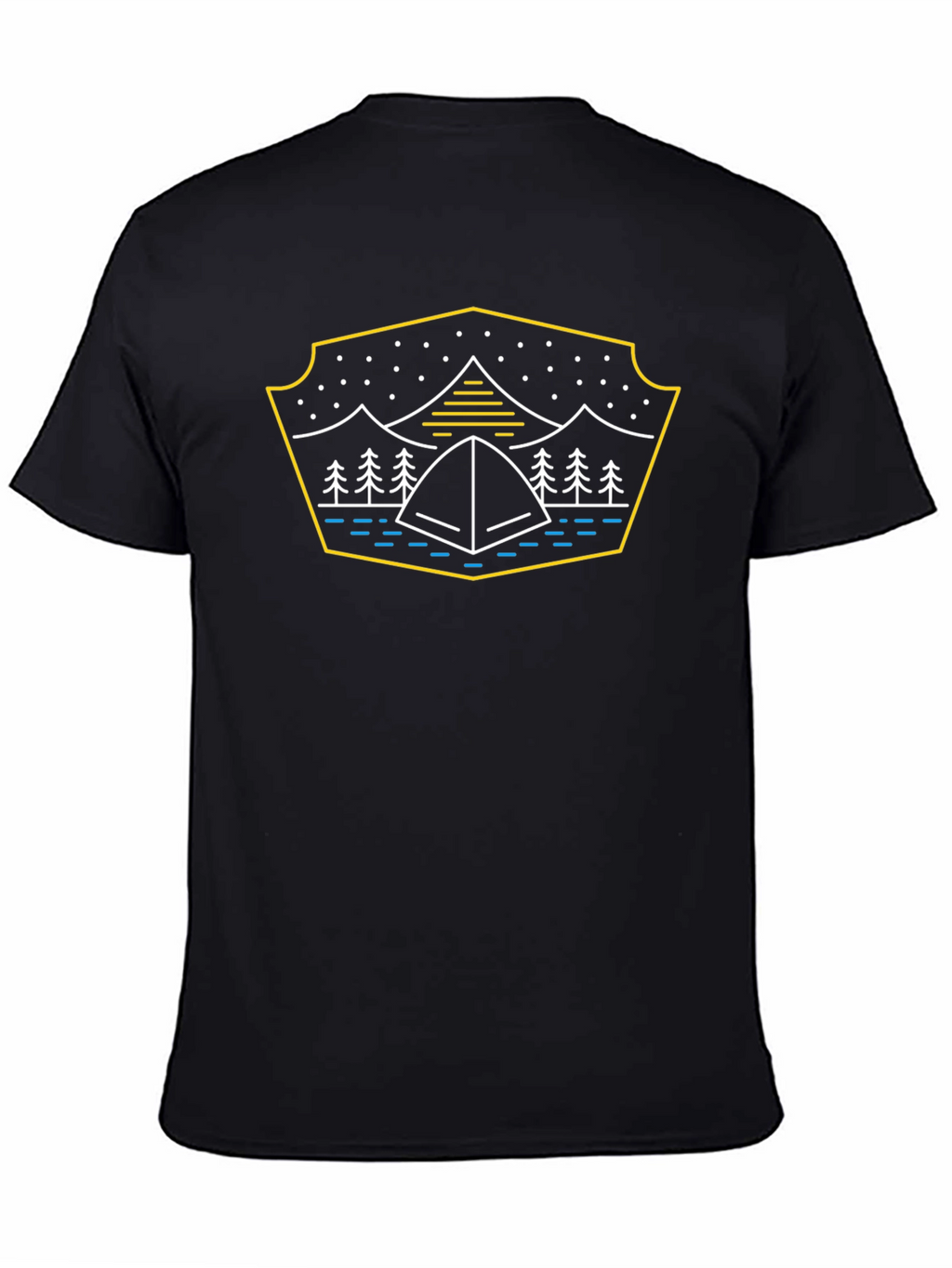 Camping Tent Graphic T-Shirt - Black