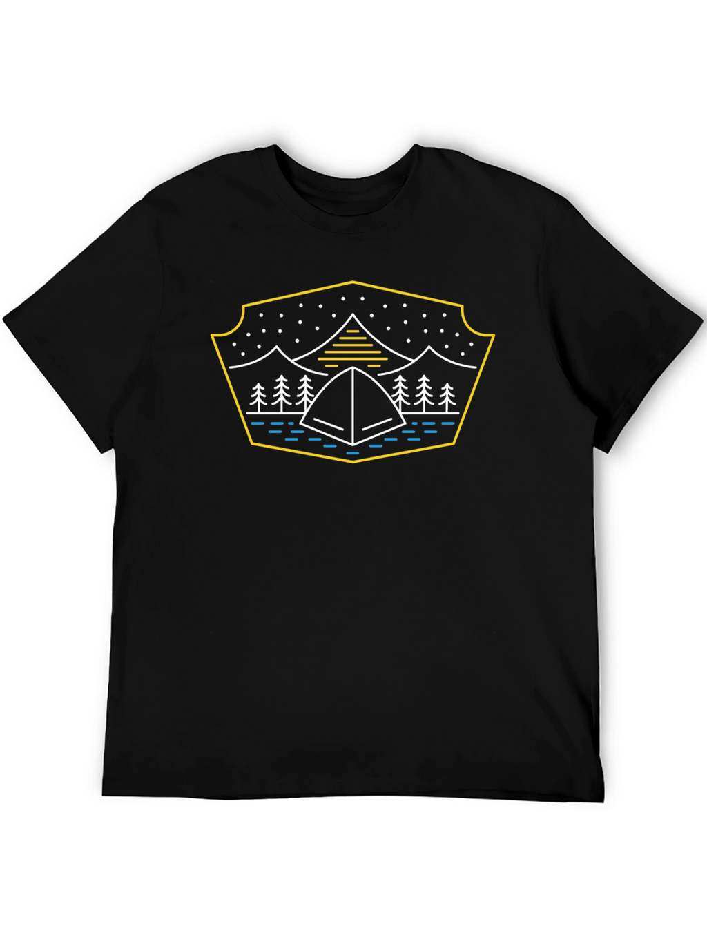 Camping Tent Graphic T-Shirt - Black