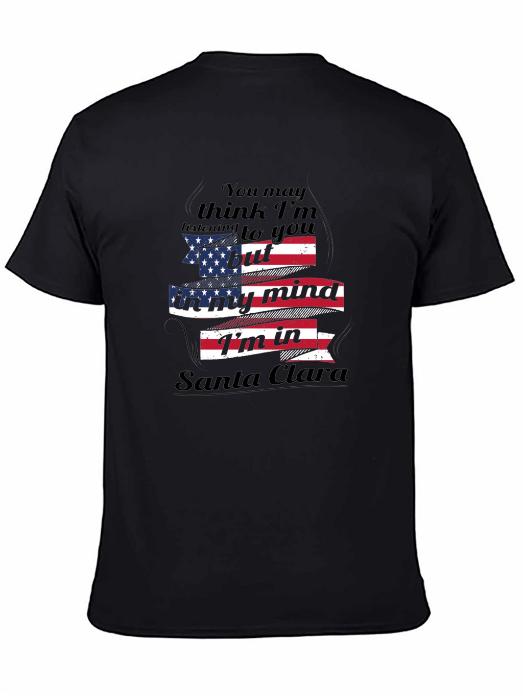 Santa Clara Mind USA Flag Graphic Tee