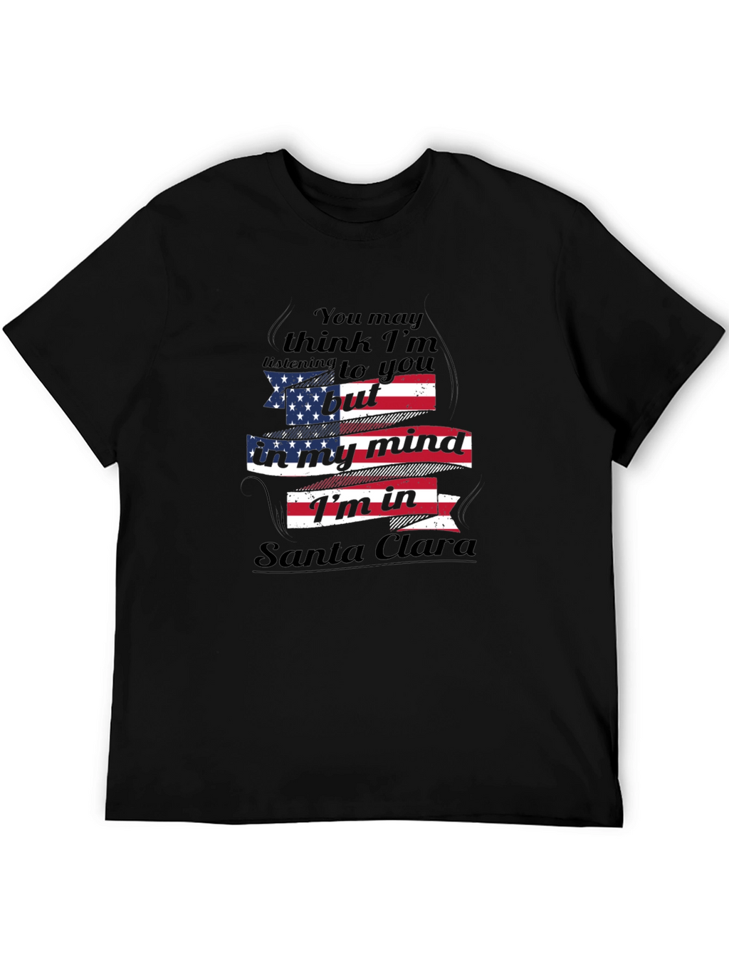 Santa Clara Mind USA Flag Graphic Tee
