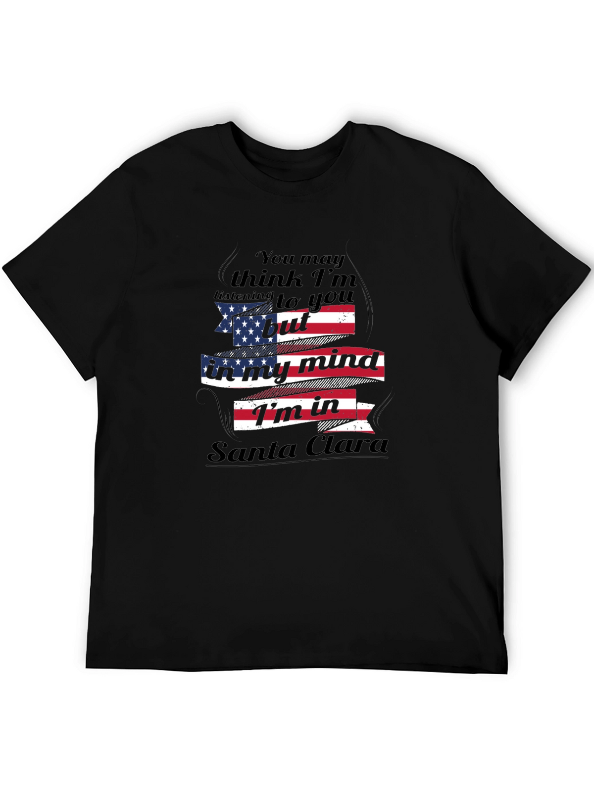 Santa Clara Mind USA Flag Graphic Tee