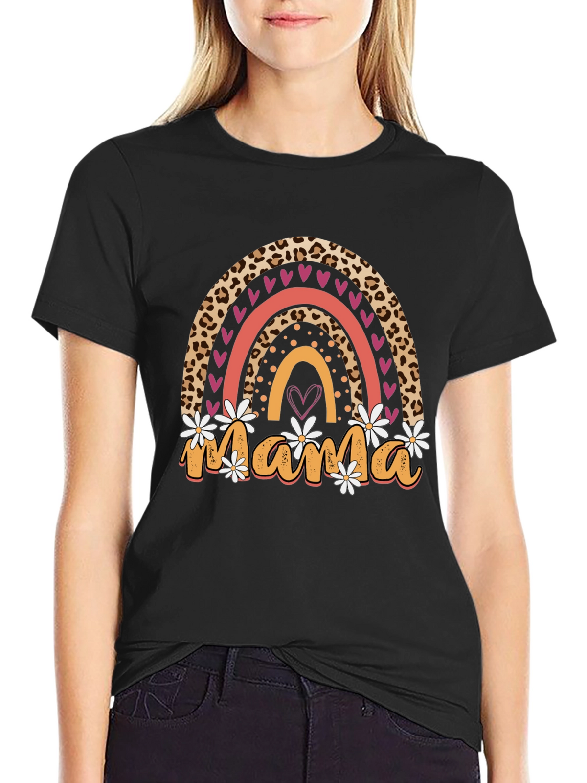 Mama Leopard Rainbow T-Shirt