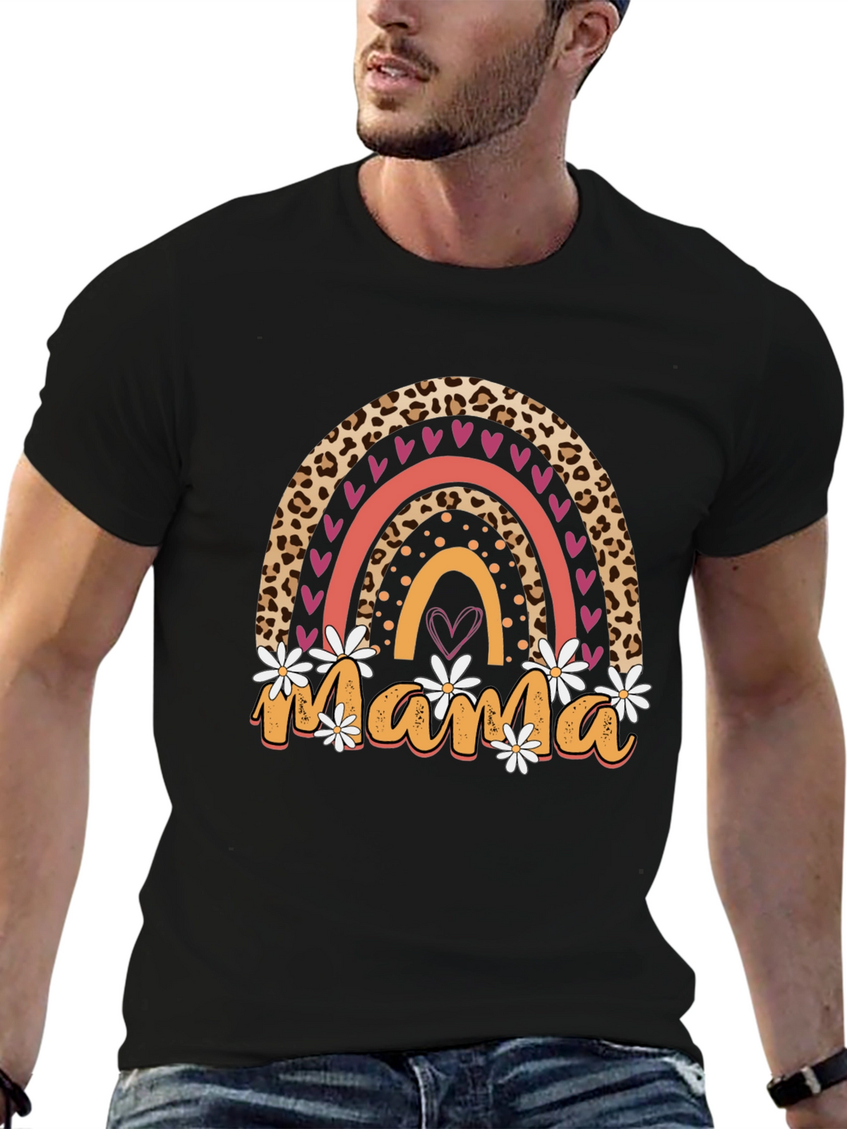 Mama Leopard Rainbow T-Shirt
